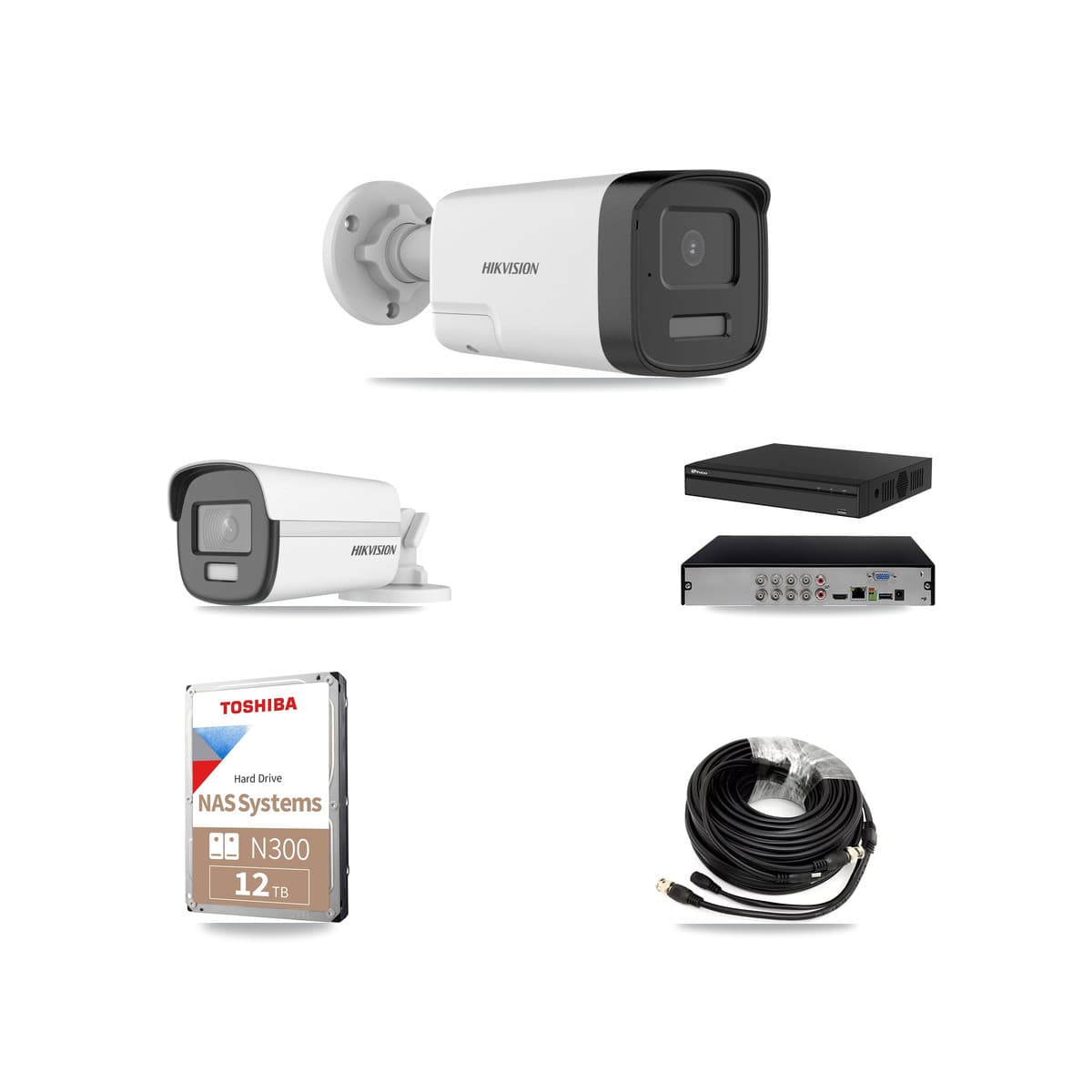Hikvision & Prolux 8-Channel 5MP – 4K CCTV Kit — 1 4K + 7 5MP Bullet Cameras + 12TB Recording