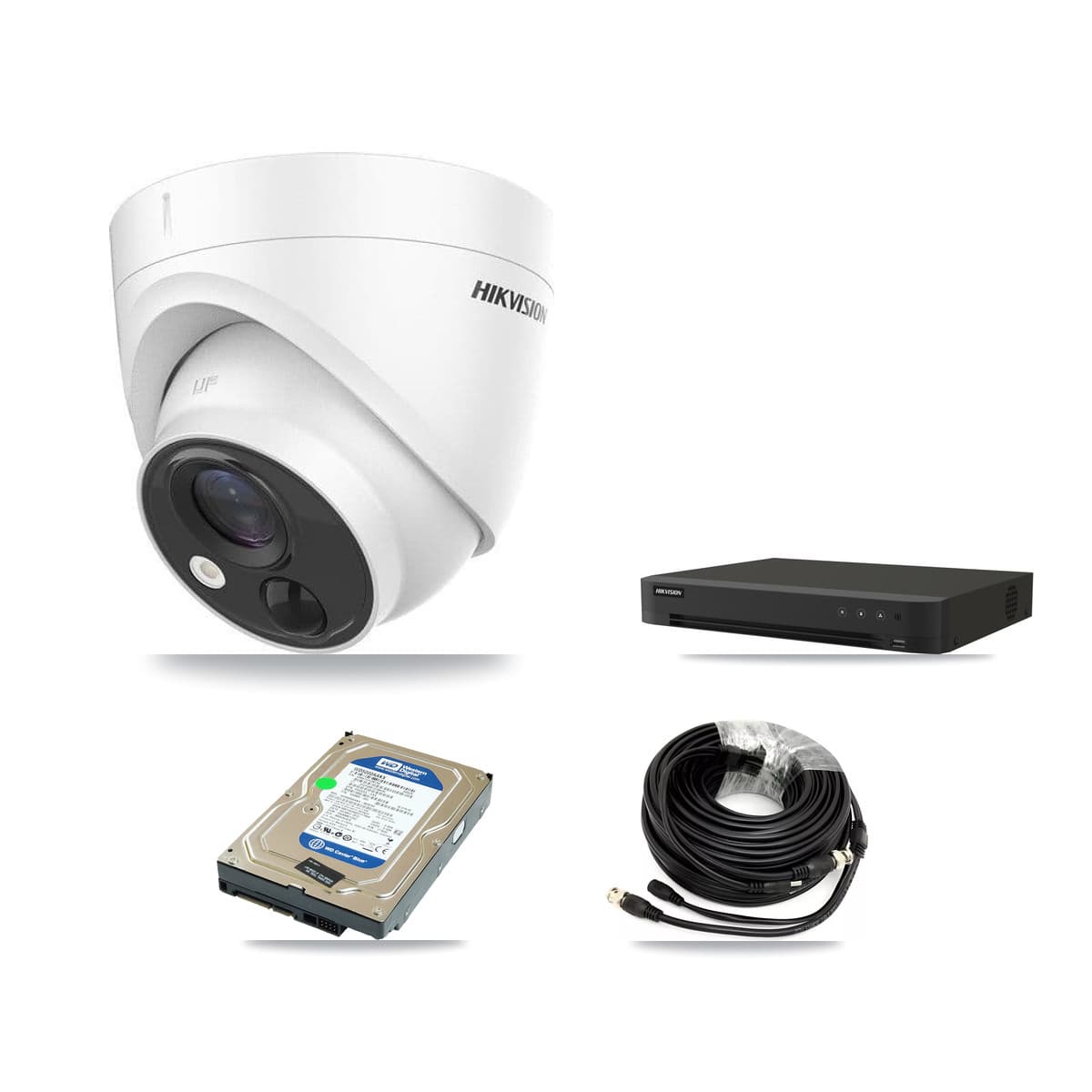 Hikvision 16-Channel 5MP CCTV Kit — 1 DS-2CE71H0T Turret Camera + 500GB Recording (IDS-7216HQHI Recorder)