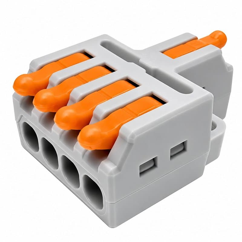 SPL-1-4 Grey Lever Wire Connector 1 In 4 Out Splicing Terminal