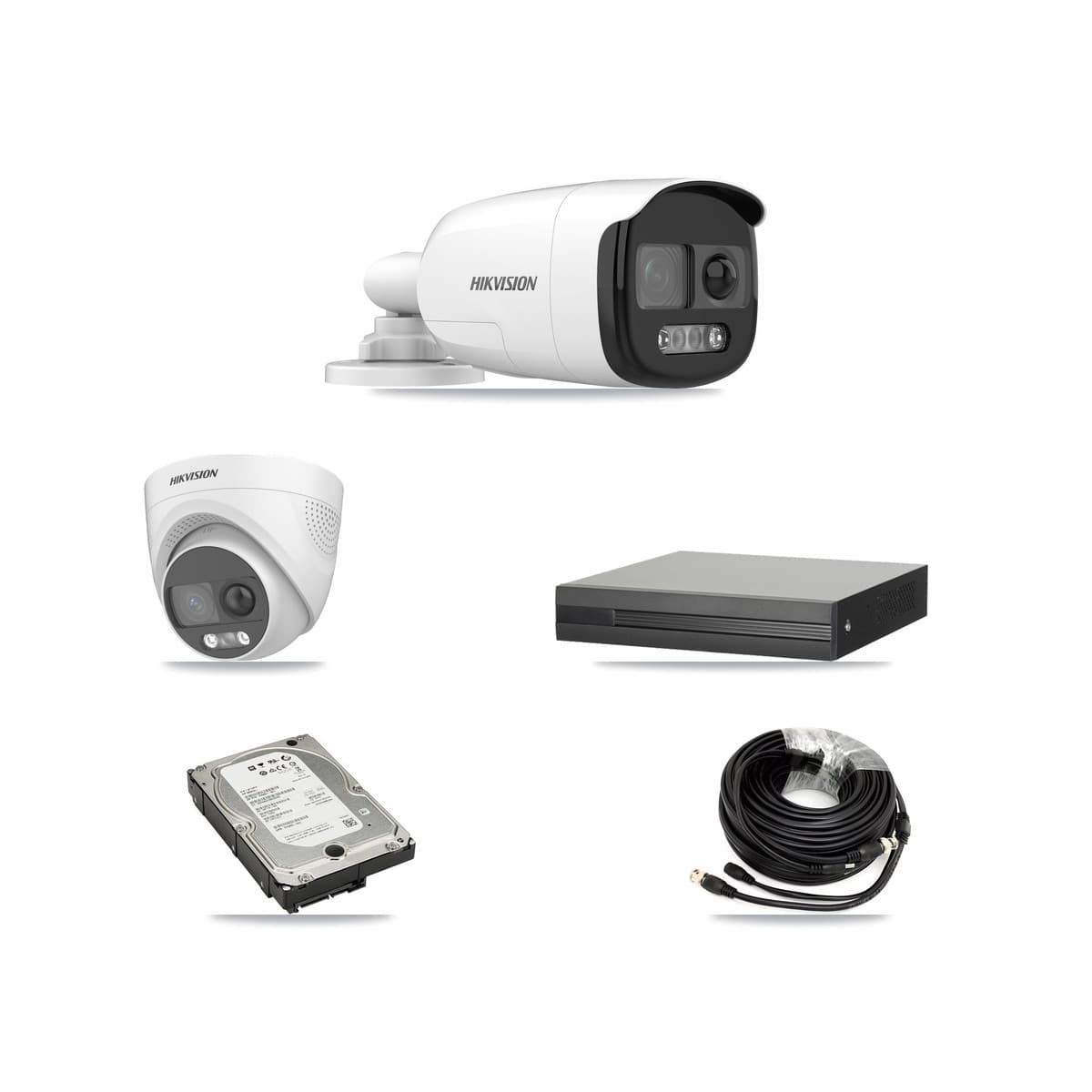 Hikvision 4-Channel 5MP CCTV Kit — 2 DS-2CE12KF3T Bullet + 2 DS-2CE72KF3T Turret Cameras + 5TB Recording - Image 1