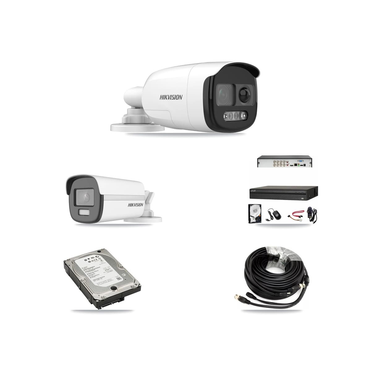 Hikvision & Dahua 8-Channel 5MP – 4K CCTV Kit — 2 5MP + 1 4K Bullet Cameras + 5TB Recording (XVR-3108AD Recorder) - Image 1