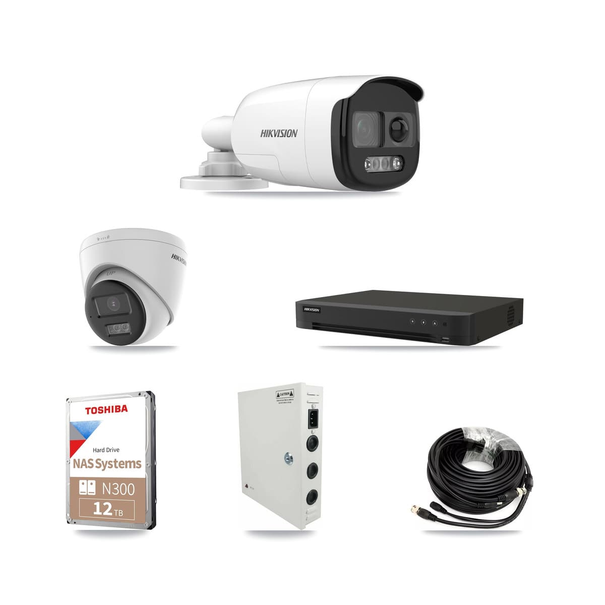 Hikvision 16-Channel 5MP CCTV Kit — 6 DS-2CE12KF3T Bullet + 6 DS-2CE78K0T Turret Cameras + 12TB Recording