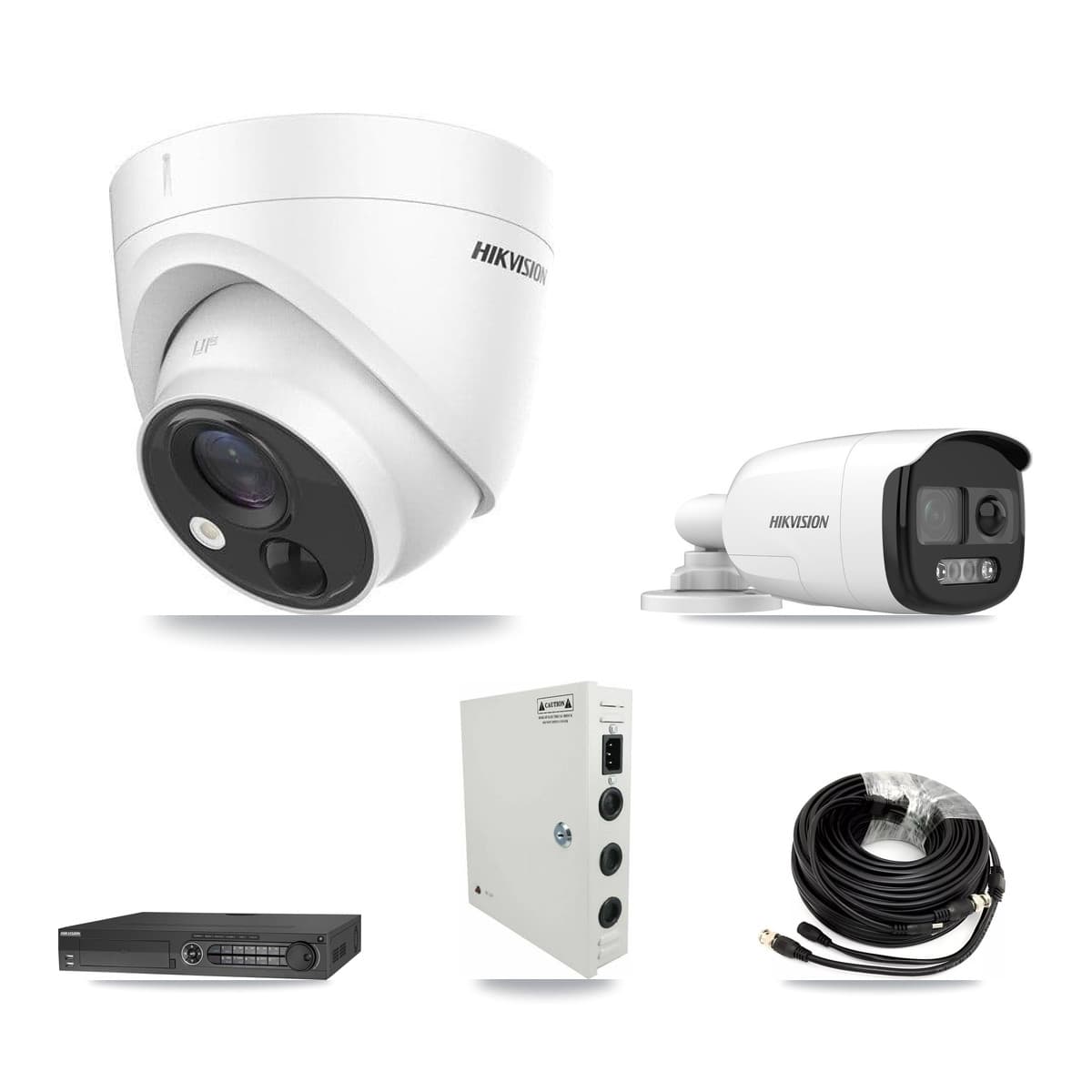 Hikvision 32-Channel 5MP CCTV Kit — 6 DS-2CE12KF3T Bullet + 12 DS-2CE71H0T Turret Cameras + 3× 8TB Recording