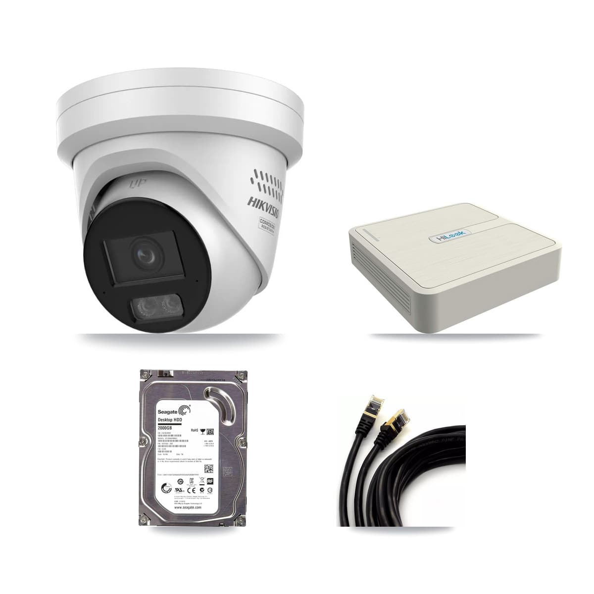 HiLook 8-Channel 4MP CCTV Kit — 1 Turret Camera + 2TB Recording (NVR-108H-D Recorder) - Image 1
