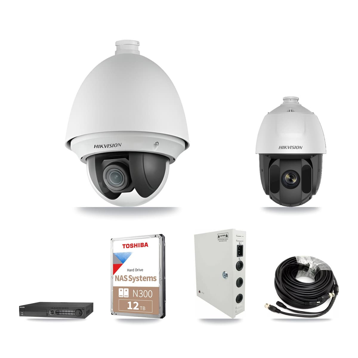 Hikvision 32-Channel 2MP CCTV Kit — 12 DS-2AE4225T + 6 DS-2AE5225TI PTZ Cameras + 12TB Recording - Image 1