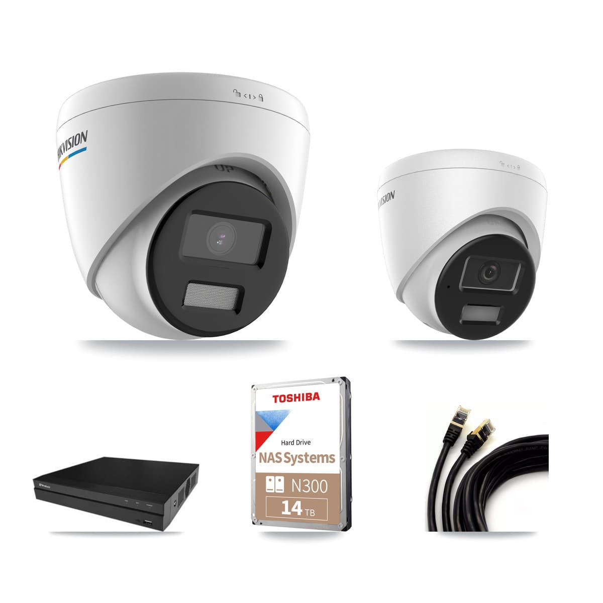 Hikvision & Prolux 16-Channel 2MP – 4MP CCTV Kit — 11 2MP + 5 4MP Turret Cameras + 14TB Recording