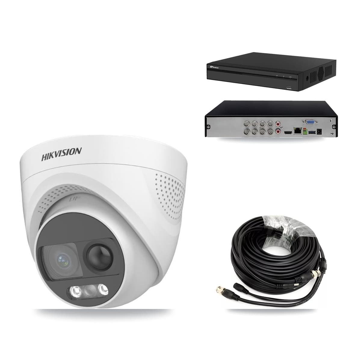 Hikvision & Prolux 8-Channel 5MP CCTV Kit — 6 DS-2CE72KF3T Turret Cameras + 8TB Recording (PXD-5108HS Recorder) - Image 1