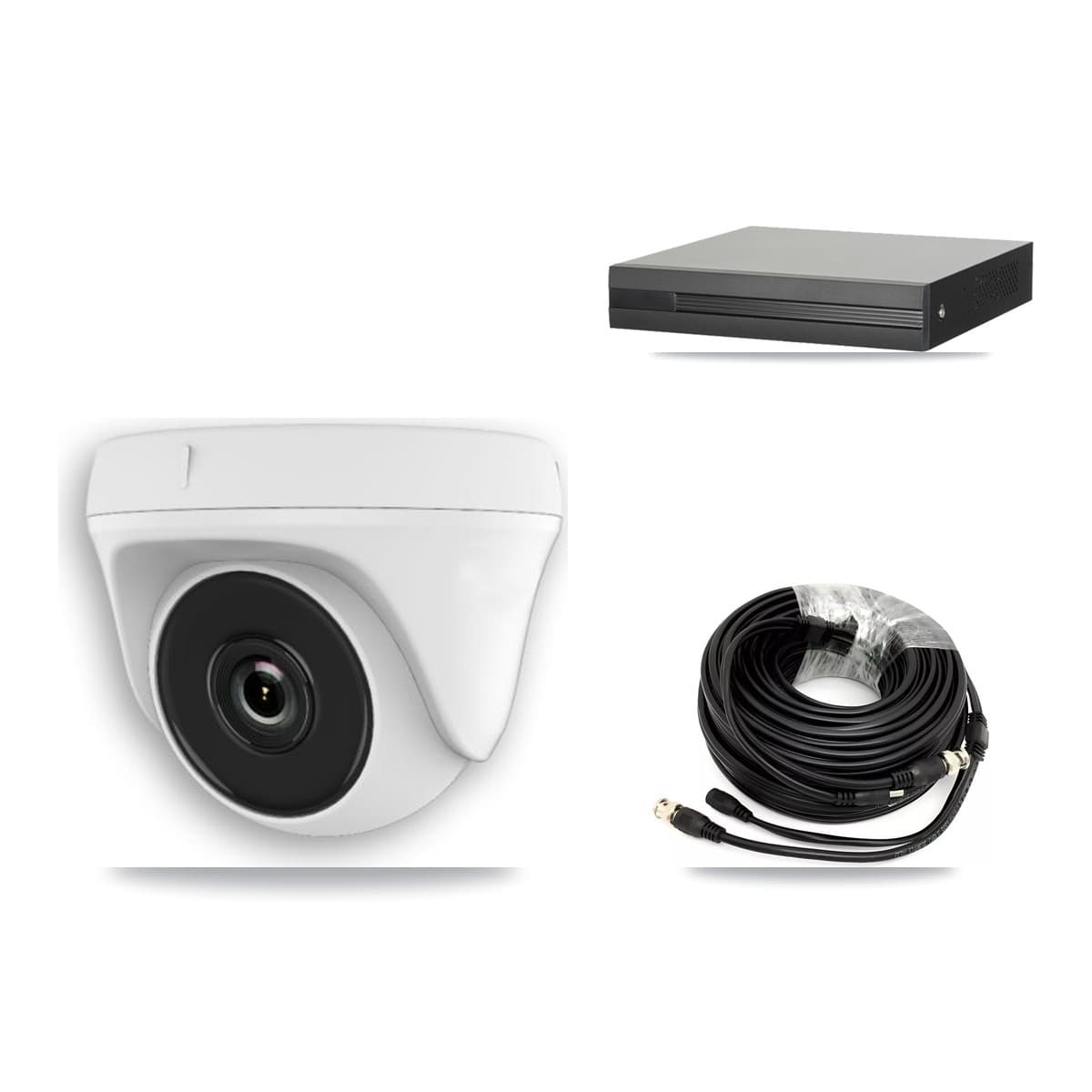 8-Channel 2MP CCTV Kit — 4 White Dome Cameras + 3TB Recording (XVR-3108HS Recorder) - Image 1