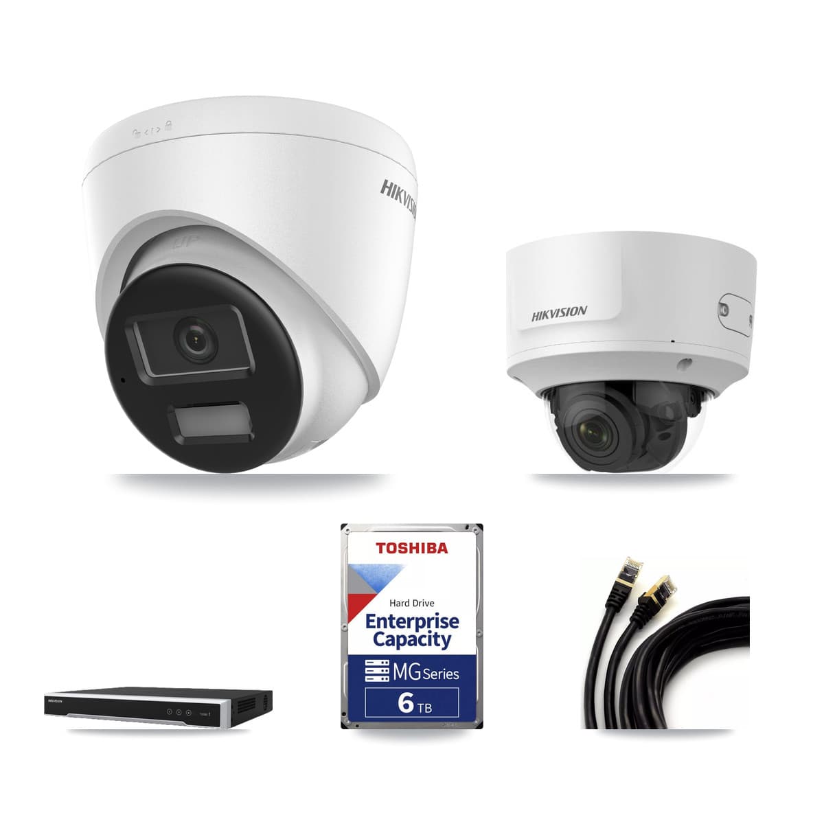 Hikvision 16-Channel 2MP – 4K CCTV Kit — 2 4K Turret + 1 2MP Dome Cameras + 6TB Recording - Image 1