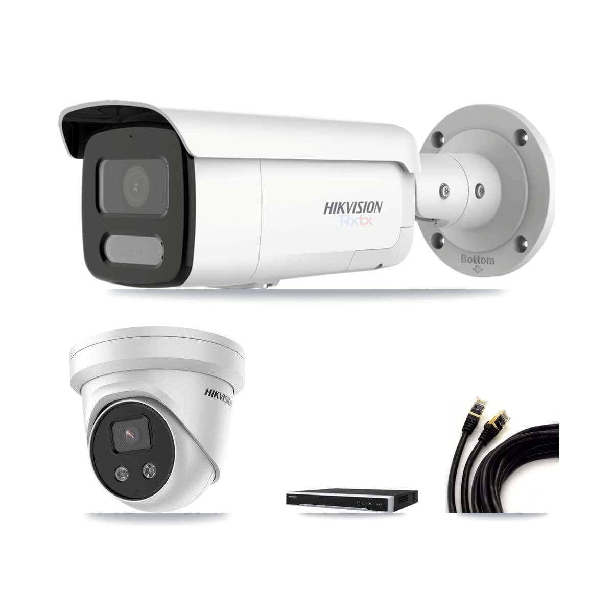 Hikvision 8-Channel 5MP – 4K CCTV Kit — 2 4K Bullet + 2 5MP Turret Cameras + 8TB Recording