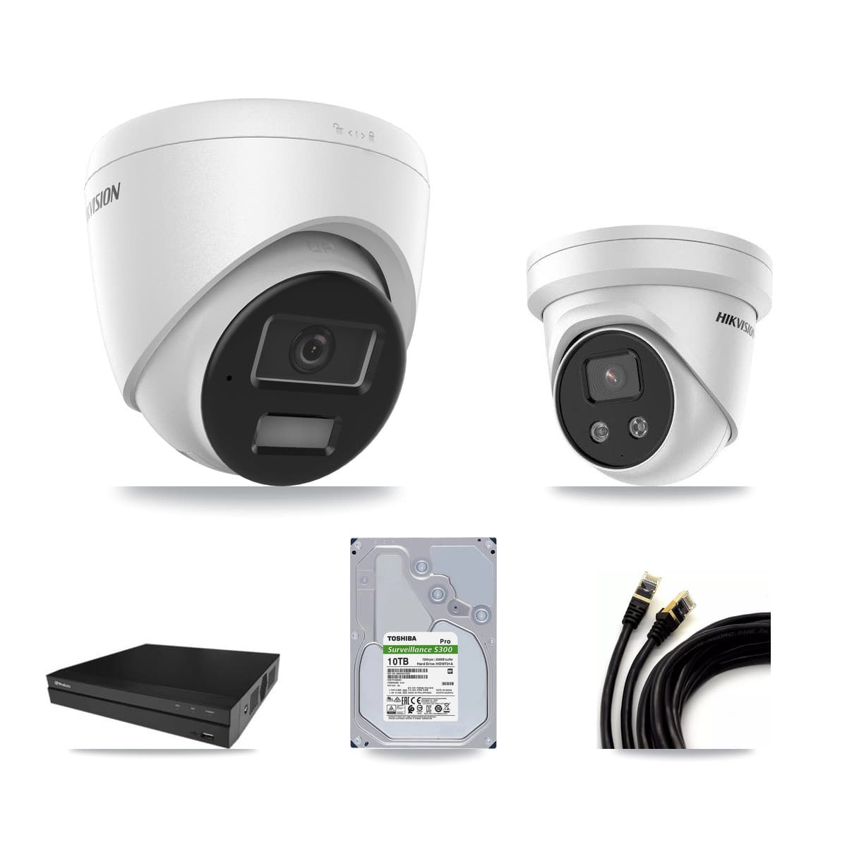 Hikvision & Prolux 16-Channel 4MP – 5MP CCTV Kit — 14 4MP + 1 5MP Turret Cameras + 2× 10TB Recording - Image 1
