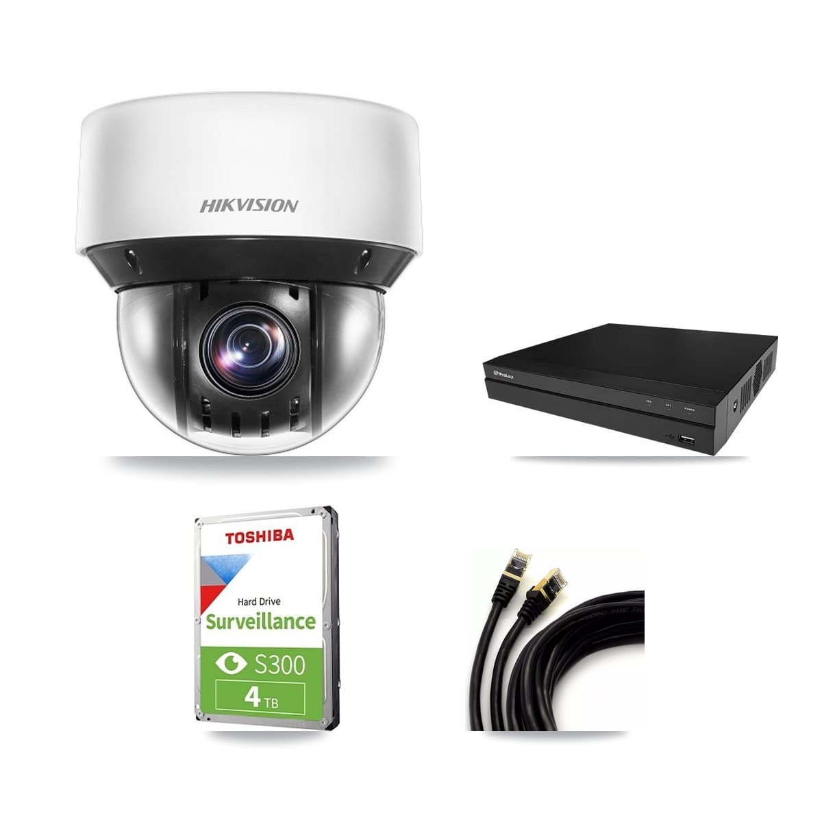 Hikvision & Prolux 8-Channel 4MP CCTV Kit — 3 DS-2DE4A425IW PTZ Cameras + 4TB Recording - Image 1