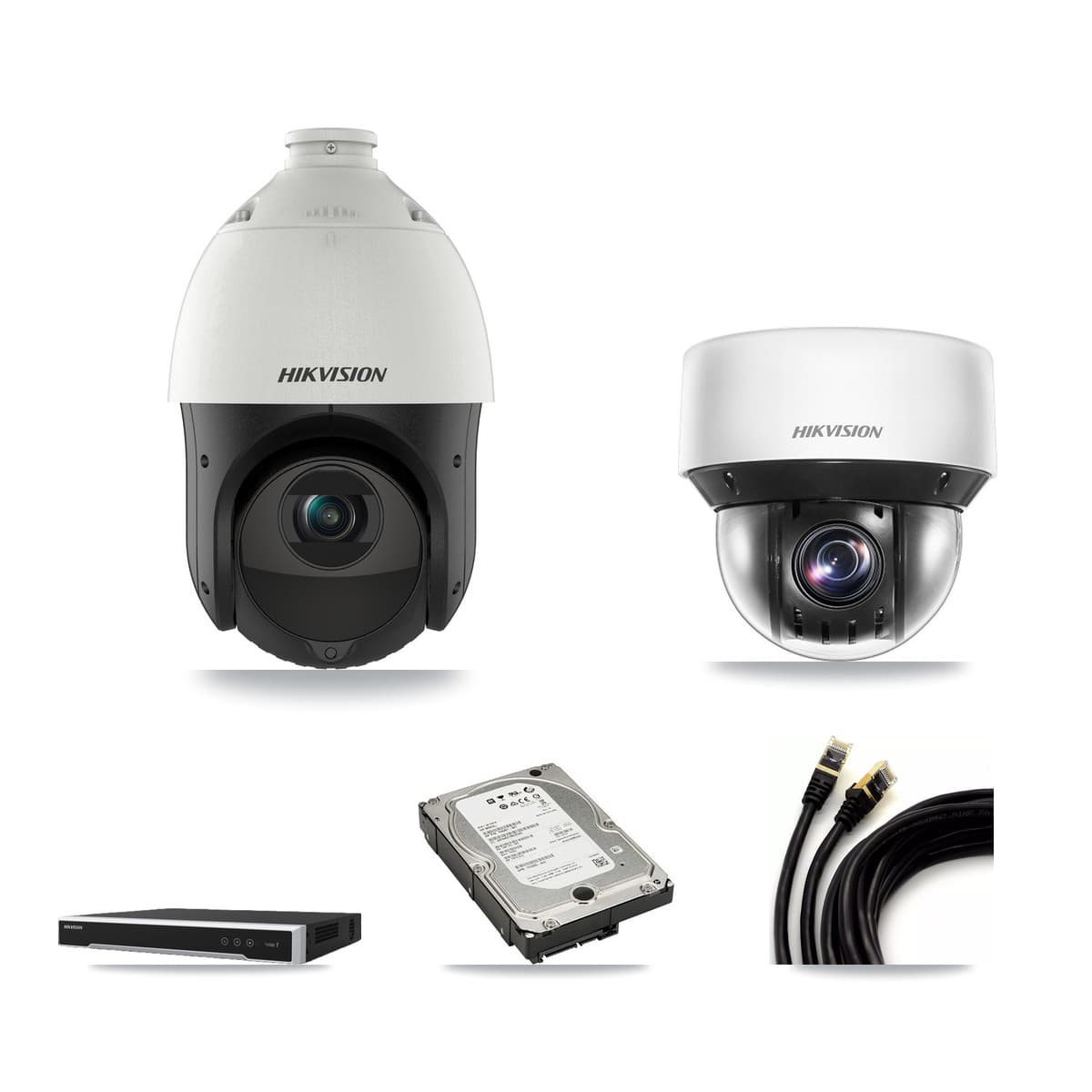 Hikvision 8-Channel 4MP CCTV Kit — 3 DS-2DE4425IW + 1 DS-2DE4A425IW PTZ Cameras + 5TB Recording - Image 1