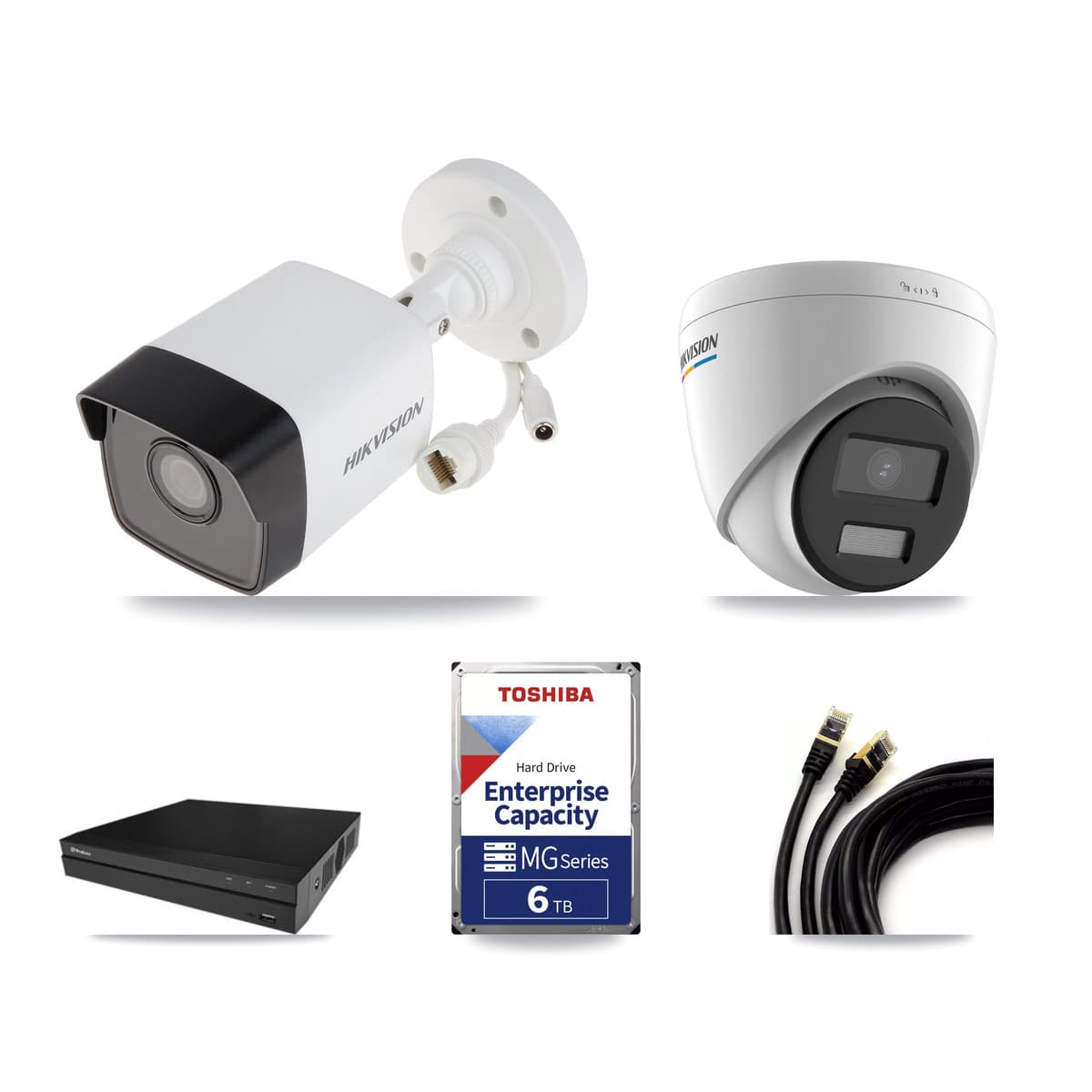 Hikvision & Prolux 16-Channel 2MP – 5MP CCTV Kit — 3 5MP Bullet + 3 2MP Turret Cameras + 6TB Recording - Image 1