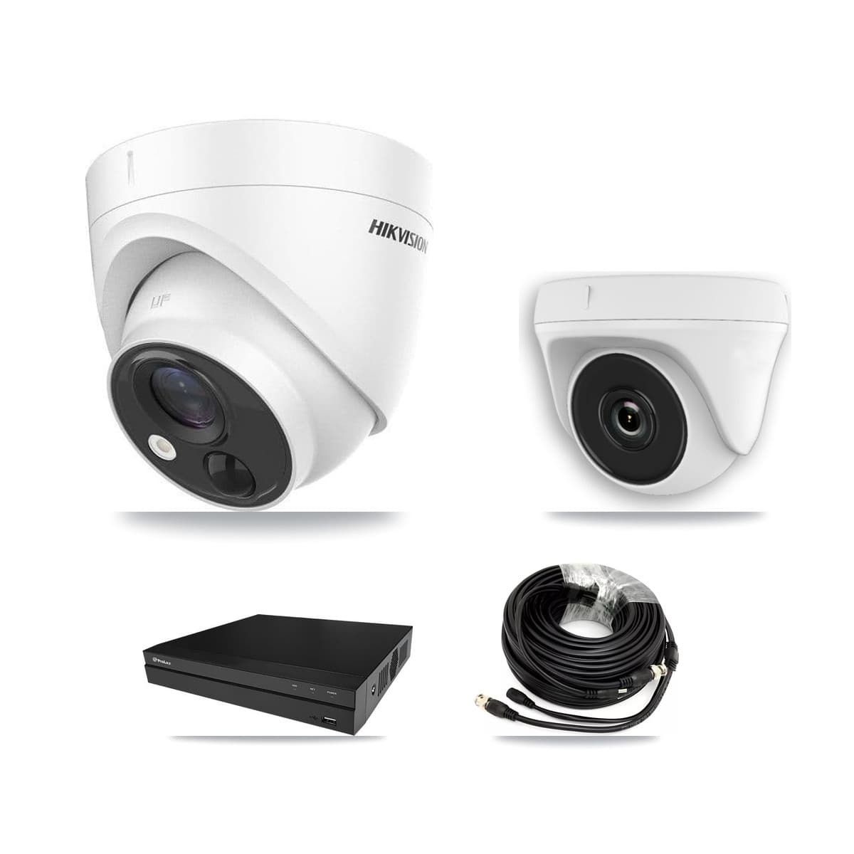 Hikvision & Prolux 8-Channel 2MP – 5MP CCTV Kit — 4 DS-2CE71H0T 5MP Turret + 4 White HDT-2MP-N20W 2MP Dome Cameras + 8TB Recording - Image 1