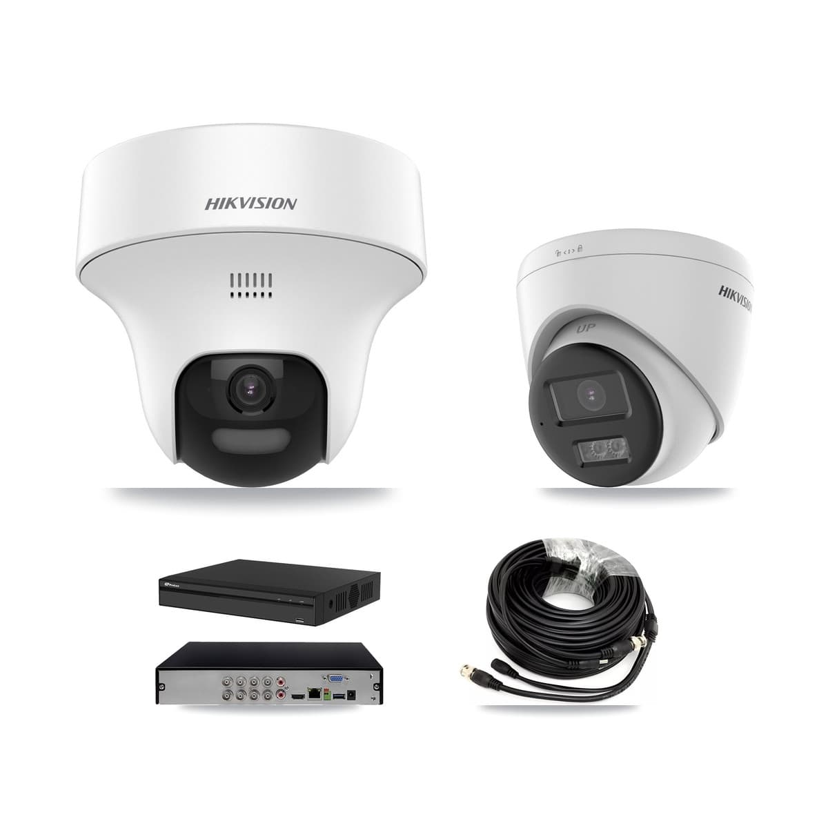 Hikvision & Prolux 8-Channel 5MP CCTV Kit — 4 DS-2CE70K0T + 2 DS-2CE78K0T Turret Cameras + 8TB Recording (PXD-5108HS Recorder) - Image 1