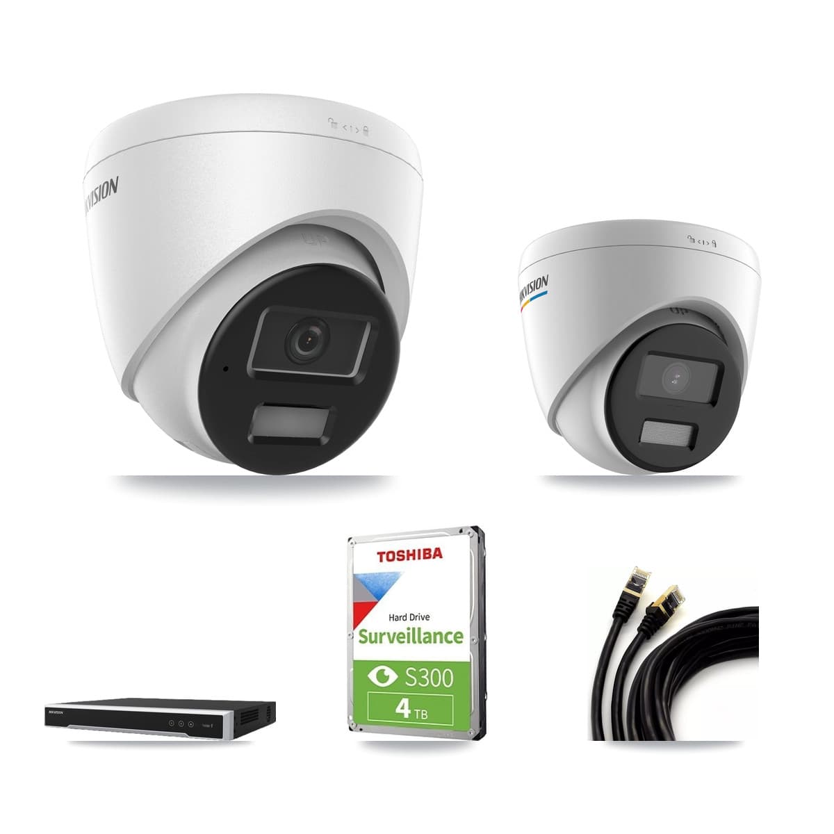 Hikvision 8-Channel 2MP – 4MP CCTV Kit — 1 2MP + 2 4MP Turret Cameras + 4TB Recording - Image 1