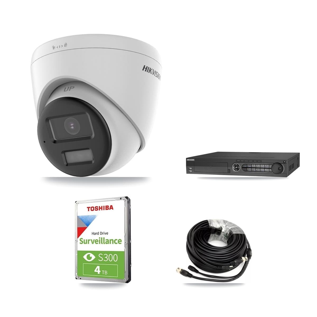 Hikvision 32-Channel 5MP CCTV Kit — 3 DS-2CE78K0T-LPTS Turret Cameras + 4TB Recording (IDS-7332HUHI-M4/S Recorder) - Image 1