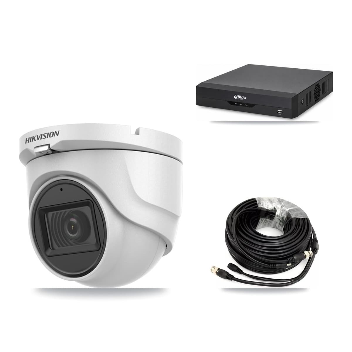 Hikvision & Dahua 4-Channel 5MP CCTV Kit — 2 DS-2CE76H0T Turret Cameras + 3TB Recording - Image 1