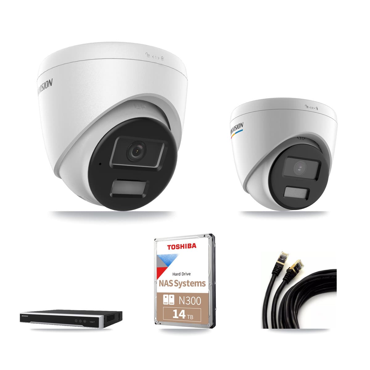 Hikvision 16-Channel 2MP – 4MP CCTV Kit — 1 2MP + 10 4MP Turret Cameras + 14TB Recording - Image 1