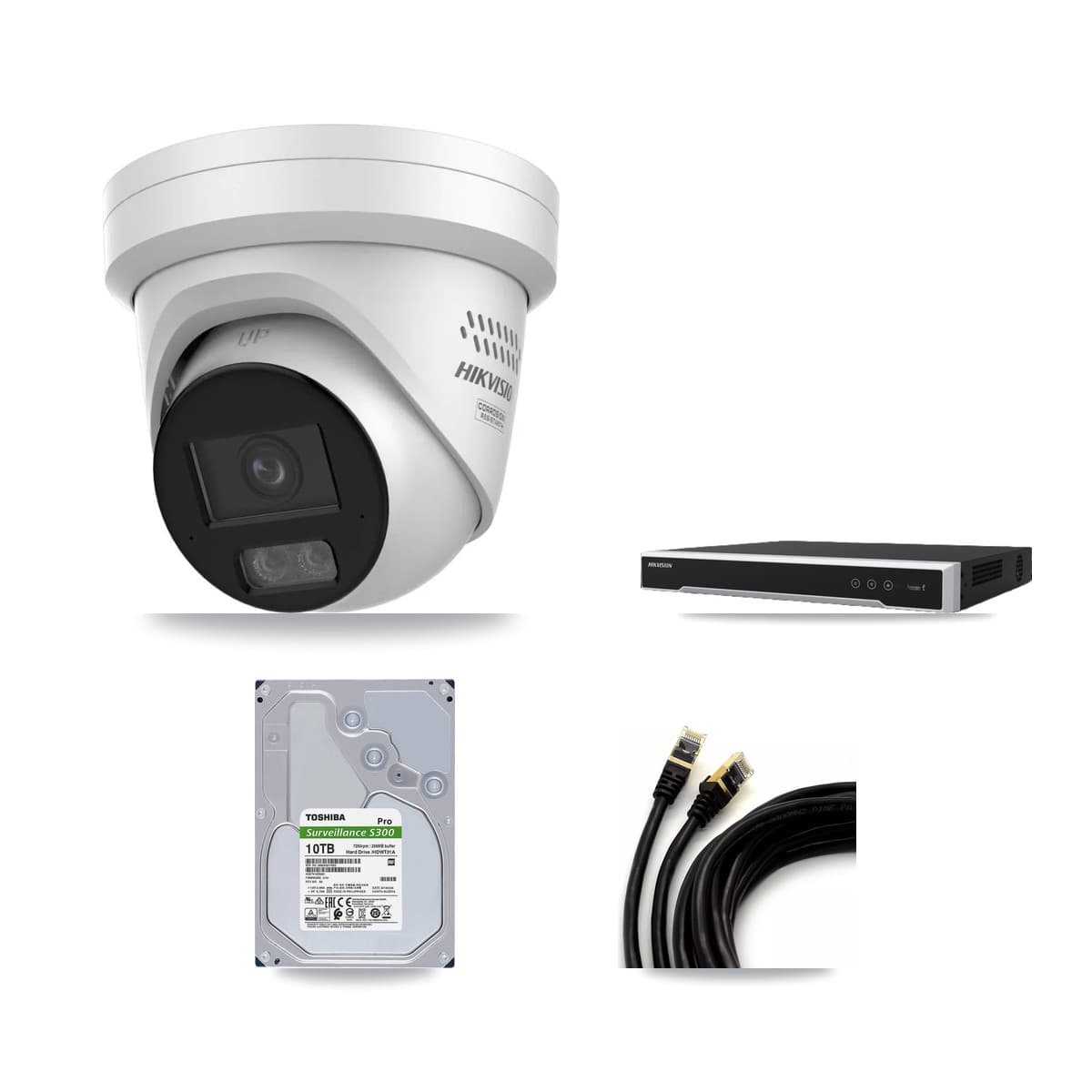 Hikvision 16-Channel 4MP CCTV Kit — 15 DS-2CD2347G3 Turret Cameras + 2× 10TB Recording - Image 1