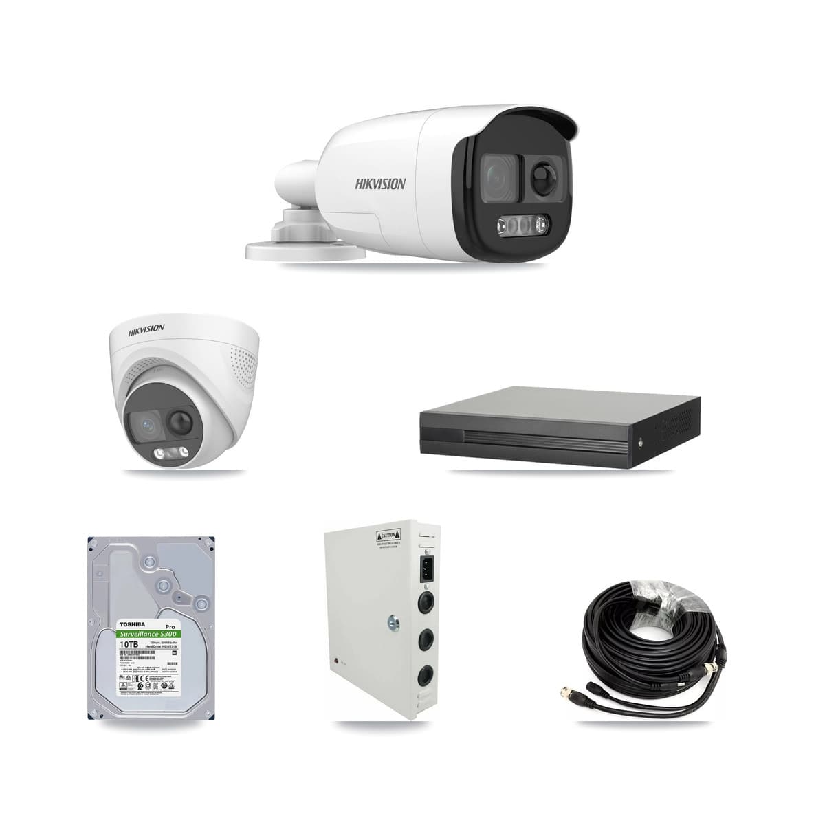 Hikvision 16-Channel 5MP CCTV Kit — 11 DS-2CE12KF3T Bullet + 5 DS-2CE72KF3T Turret Cameras + 10TB Recording