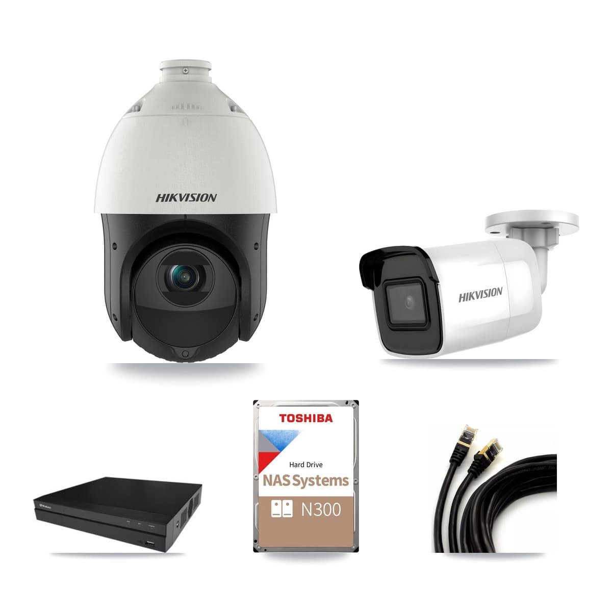 Hikvision & Prolux 16-Channel 4MP – 4K CCTV Kit — 1 4K Bullet + 11 4MP PTZ Cameras + 18TB Recording