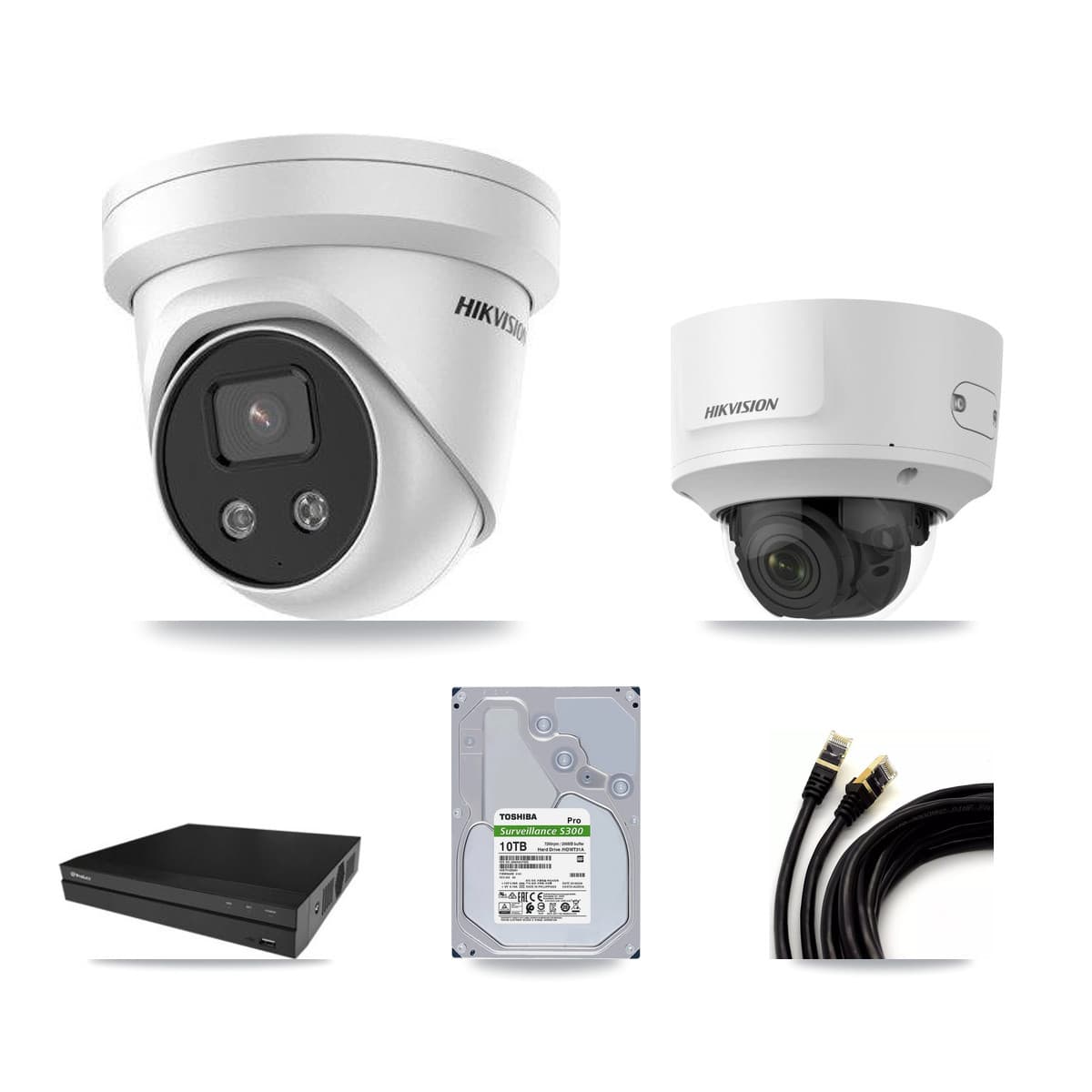 Hikvision & Prolux 16-Channel 2MP – 5MP CCTV Kit — 1 2MP Dome + 15 5MP Turret Cameras + 2× 10TB Recording - Image 1
