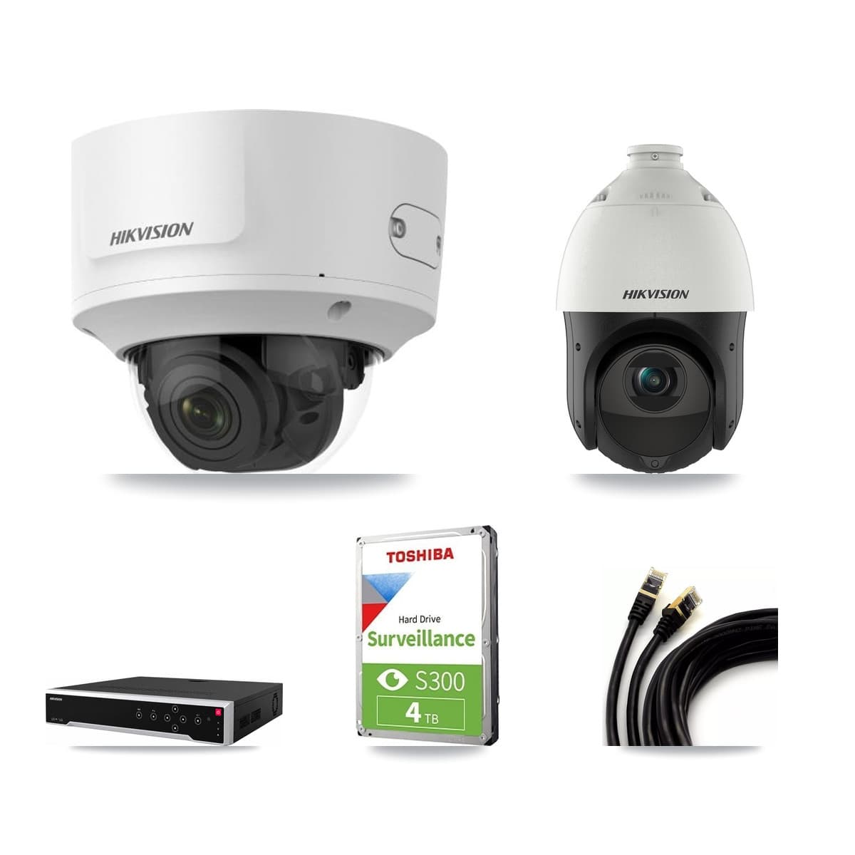 Hikvision 32-Channel 2MP – 4MP CCTV Kit — 2 2MP Dome + 2 4MP PTZ Cameras + 4TB Recording - Image 1