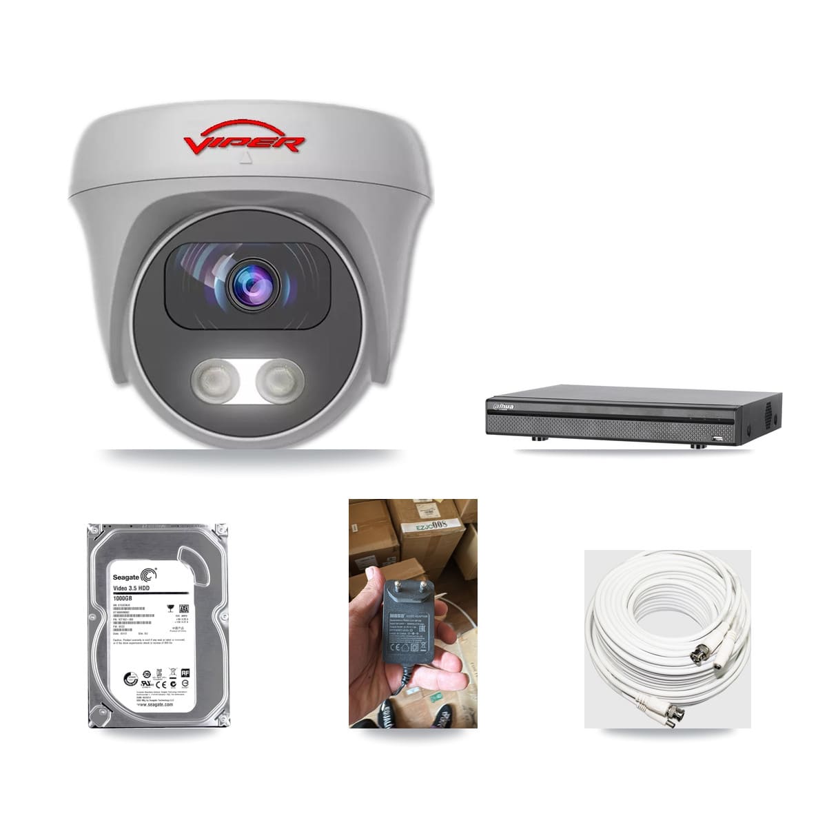 Dahua 8-channel CCTV kit: 1 camera (1× 5MP Camera), 1TB hard drive