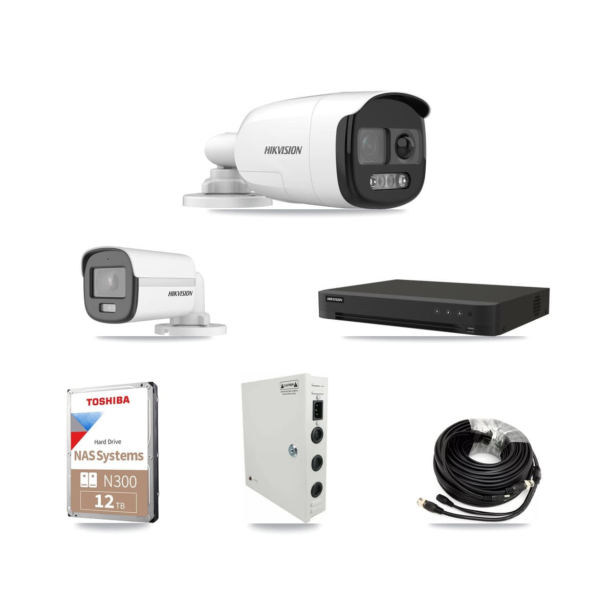 Hikvision 16-Channel 5MP CCTV Kit — 1 DS-2CE12KF0T + 9 DS-2CE12KF3T Bullet Cameras + 12TB Recording - Image 1