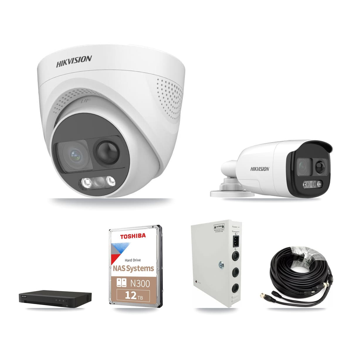 Hikvision 16-Channel 5MP CCTV Kit — 5 DS-2CE12KF3T Bullet + 11 DS-2CE72KF3T Turret Cameras + 12TB Recording