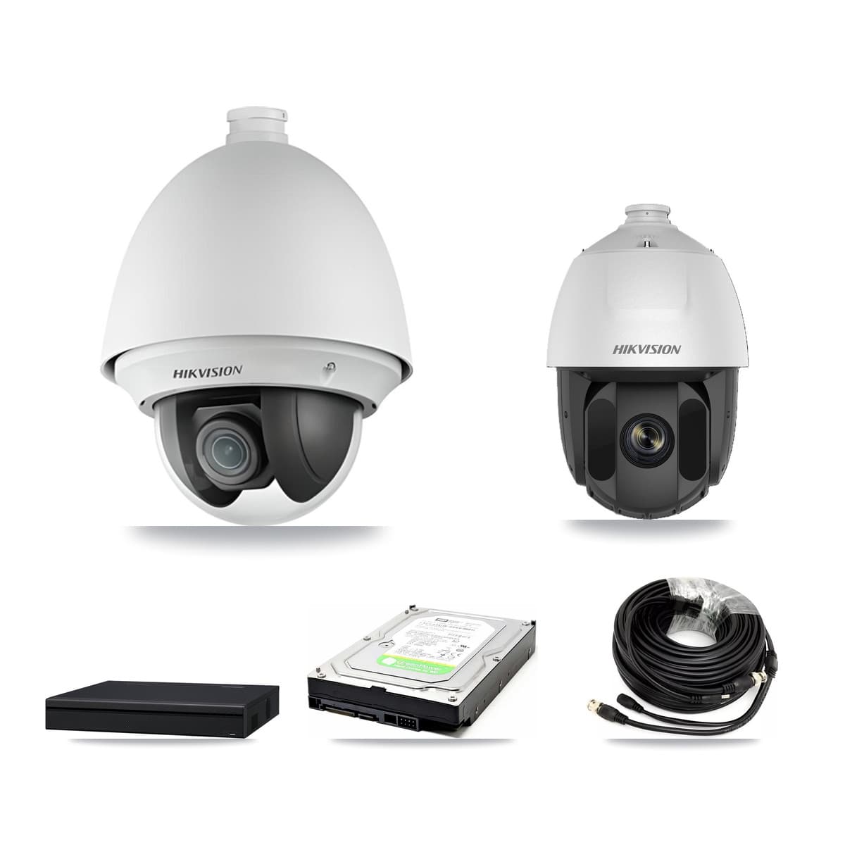 Hikvision 8-Channel 2MP CCTV Kit — 1 DS-2AE4225T + 1 DS-2AE5225TI PTZ Cameras + 1TB Recording (XVR-3108AD Recorder) - Image 1