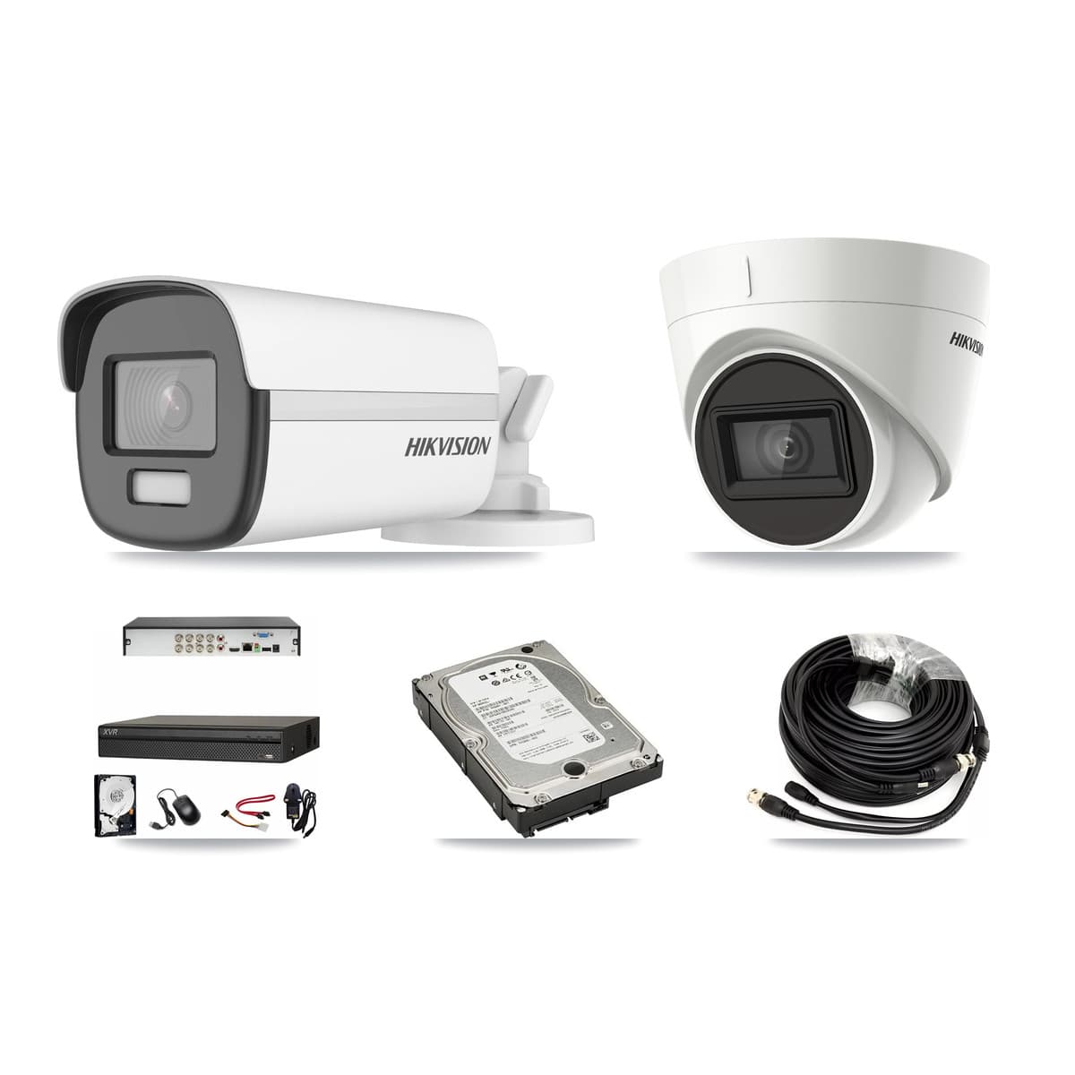 Hikvision & Dahua 8-Channel 4K CCTV Kit — 1 DS-2CE12UF3T Bullet + 1 DS-2CE78U1T Turret Cameras + 5TB Recording (XVR-3108AD Recorder) - Image 1