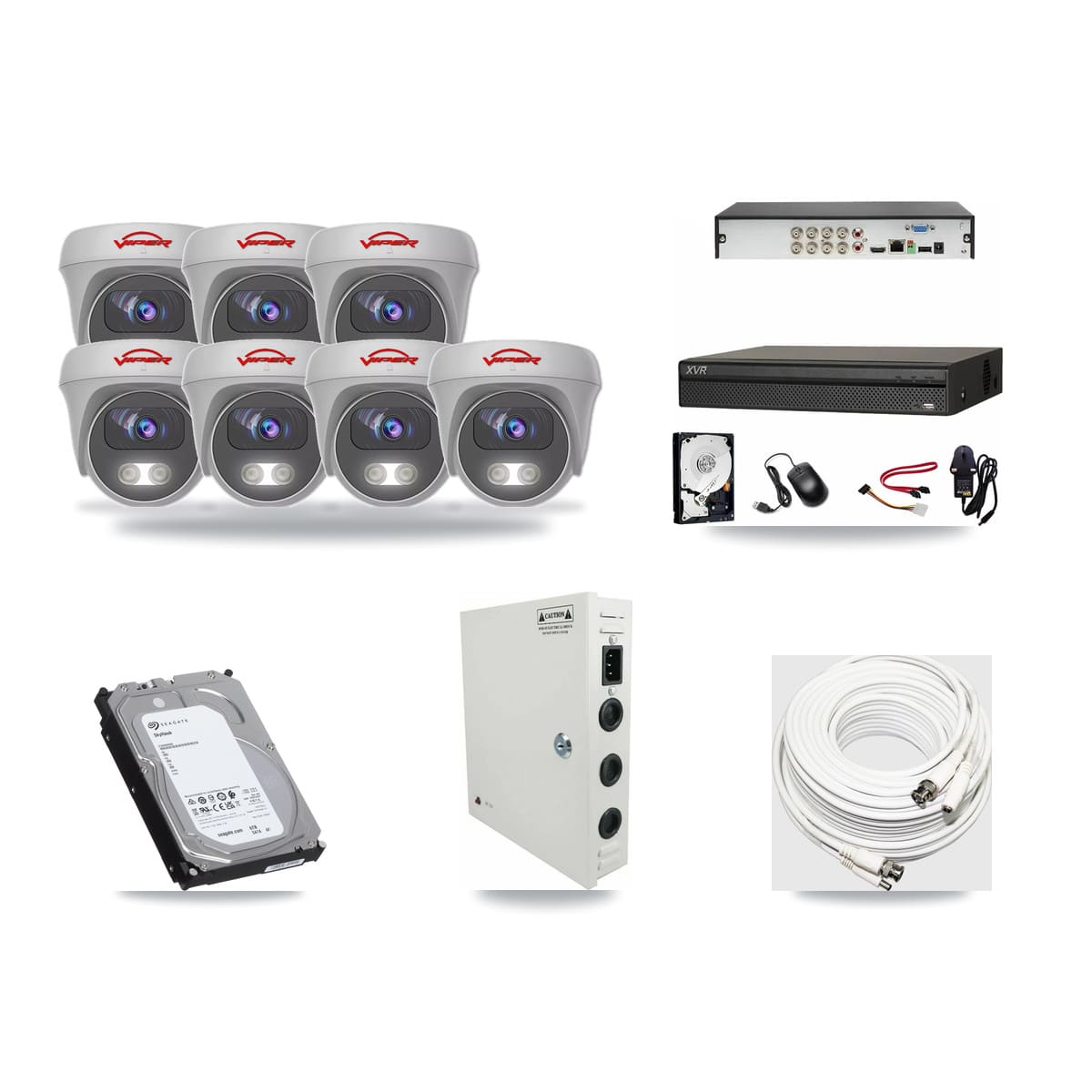 Dahua 8-channel CCTV kit: 7 cameras (7× 5MP Camera), 6TB hard drive