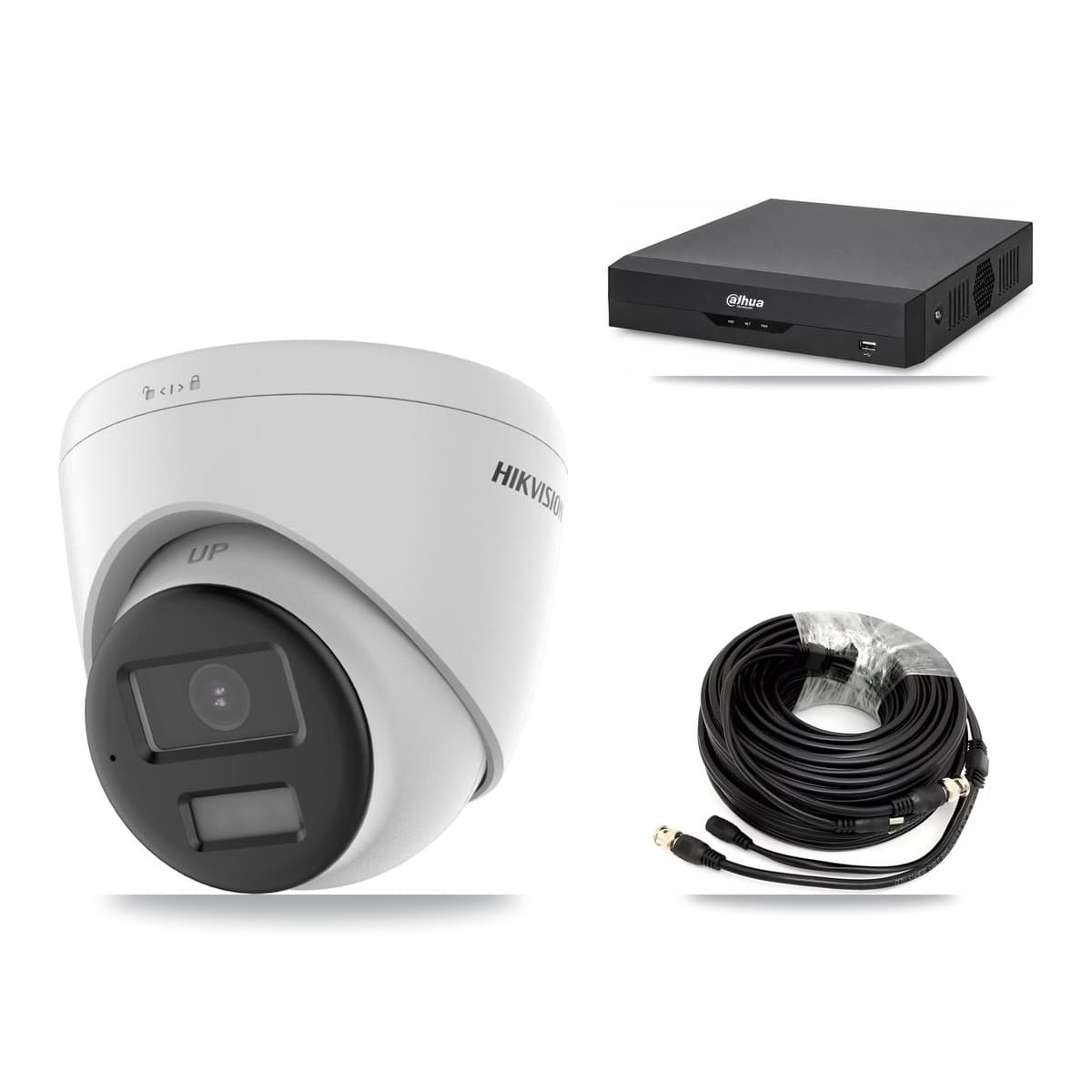 Hikvision & Dahua 4-Channel 4K CCTV Kit — 1 DS-2CE78U0T Turret Camera + 3TB Recording