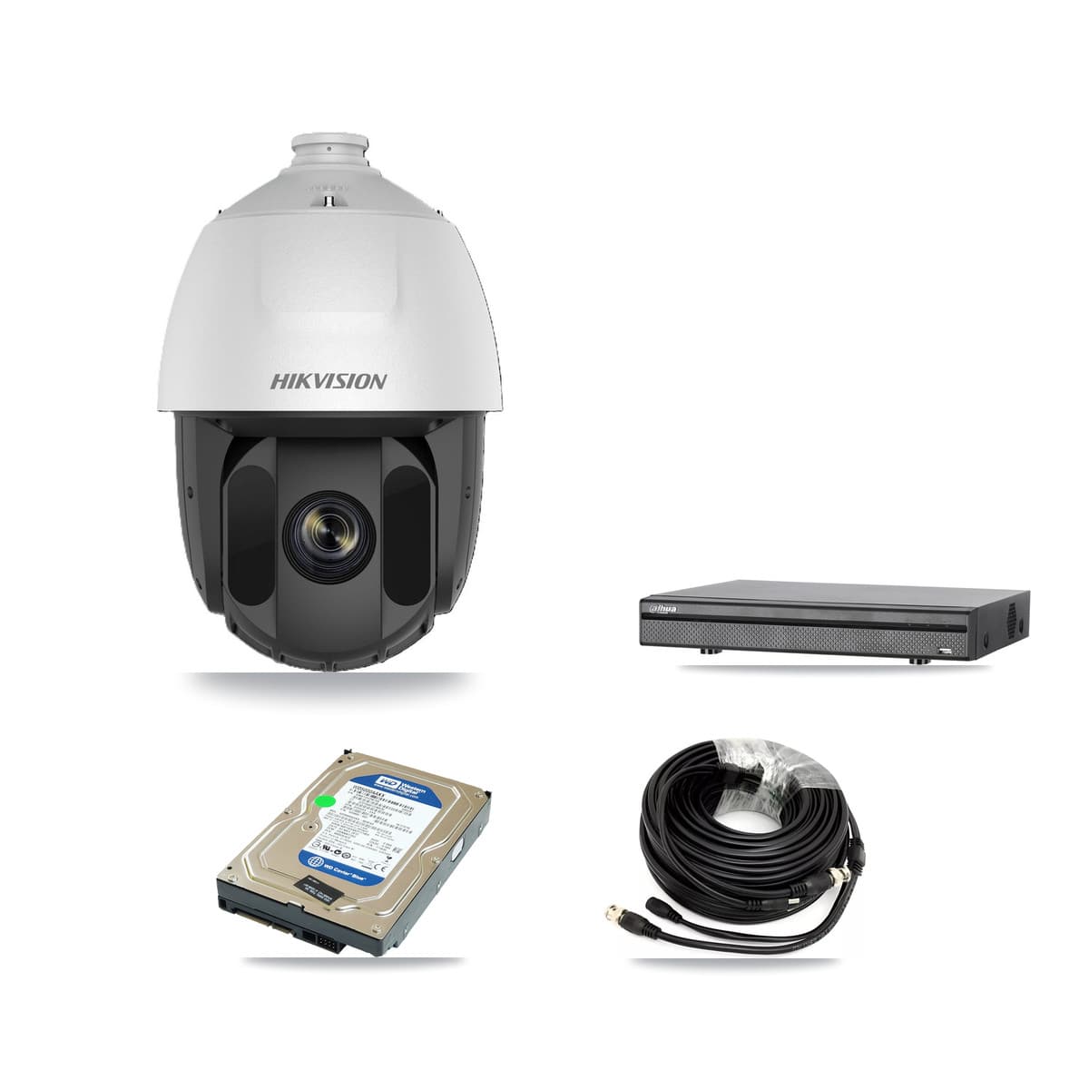 Hikvision & Dahua 8-Channel 2MP CCTV Kit — 1 DS-2AE5225TI PTZ Camera + 500GB Recording (DH-XVR5108H Recorder) - Image 1