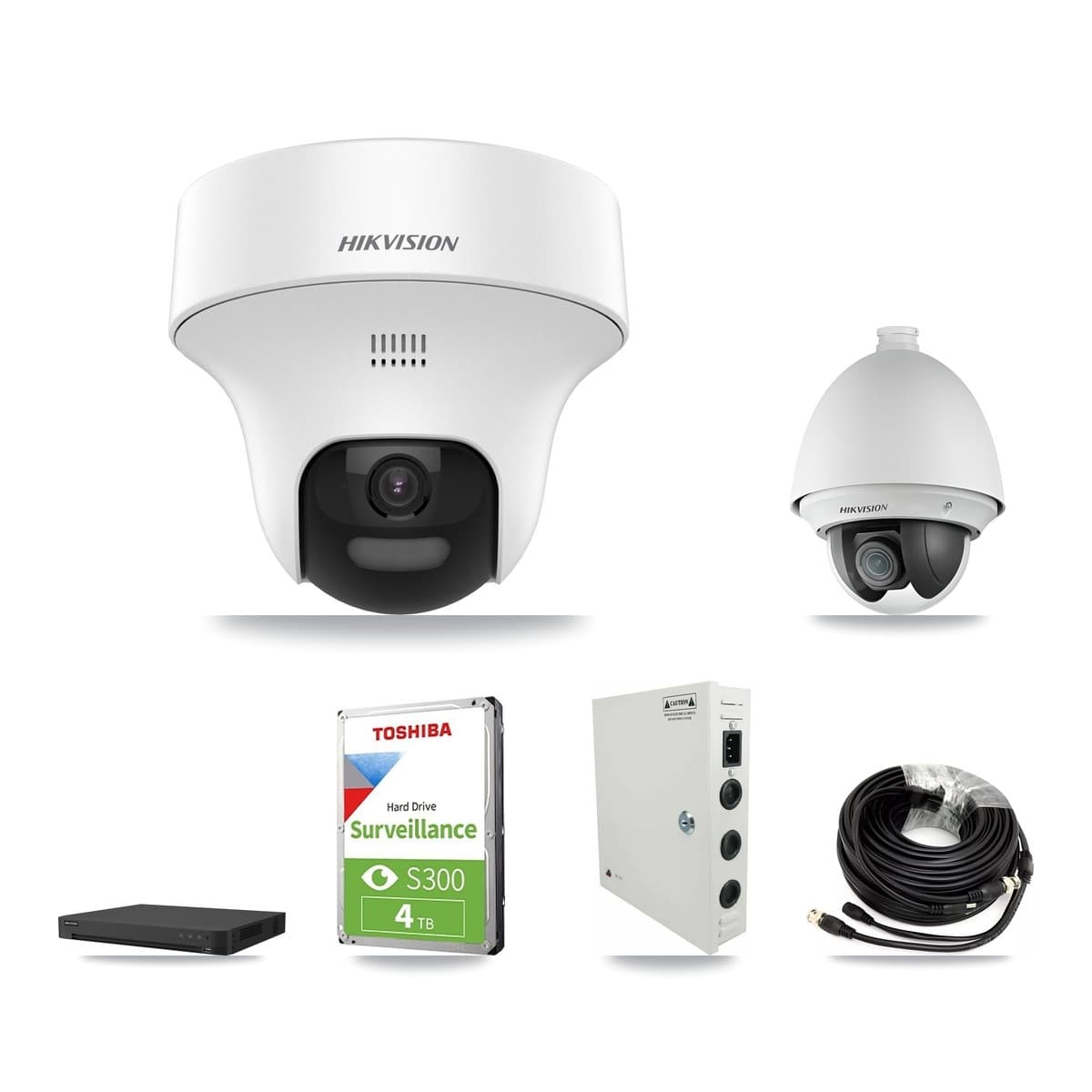 Hikvision 16-Channel 2MP – 5MP CCTV Kit — 1 DS-2AE4225T 2MP PTZ + 11 DS-2CE70K0T 5MP Turret Cameras + 4TB Recording