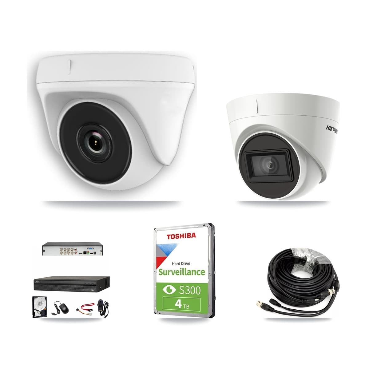 Hikvision & Dahua 8-Channel 2MP – 4K CCTV Kit — 2 4K Turret + 4 2MP Dome Cameras + 4TB Recording