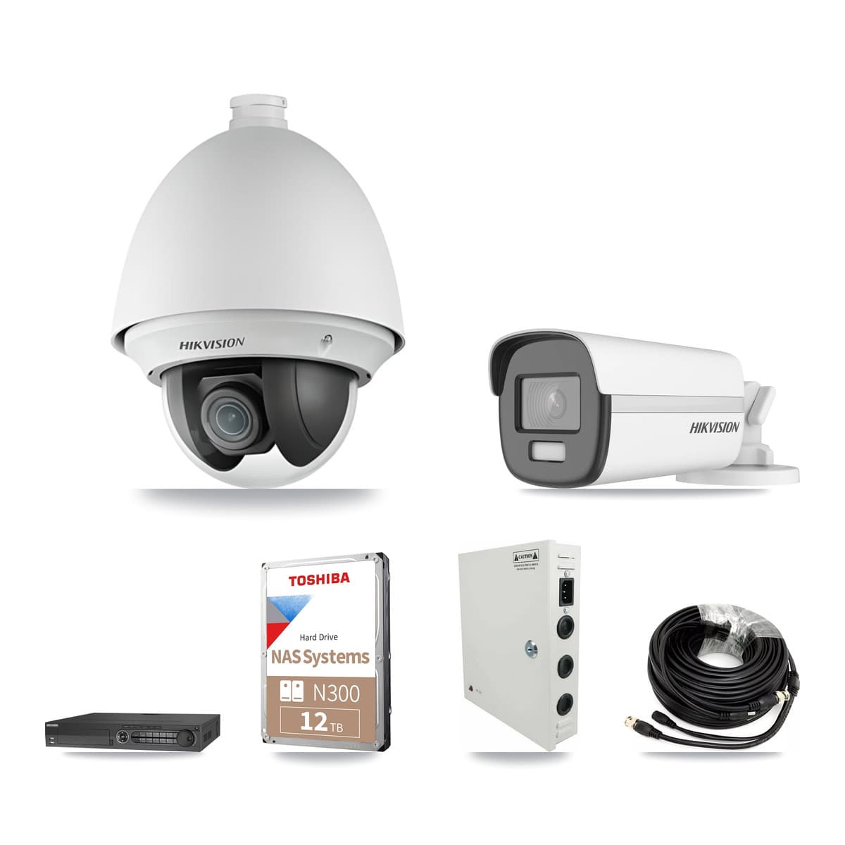 Hikvision 32-Channel 2MP – 4K CCTV Kit — 14 DS-2AE4225T 2MP PTZ + 1 DS-2CE12UF3T 4K Bullet Cameras + 12TB Recording - Image 1
