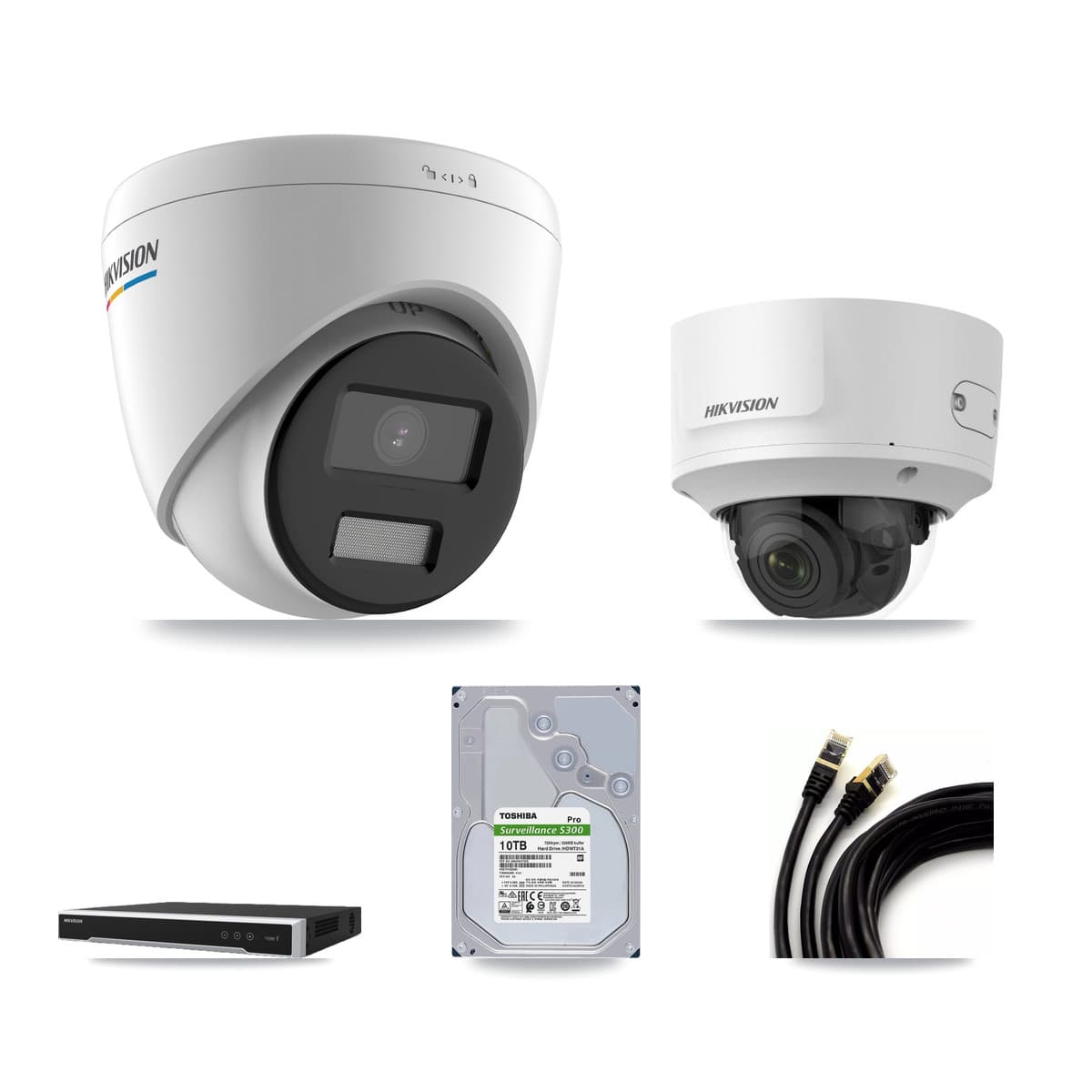 Hikvision 16-Channel 2MP CCTV Kit — 15 Turret + 1 Dome Cameras + 10TB Recording