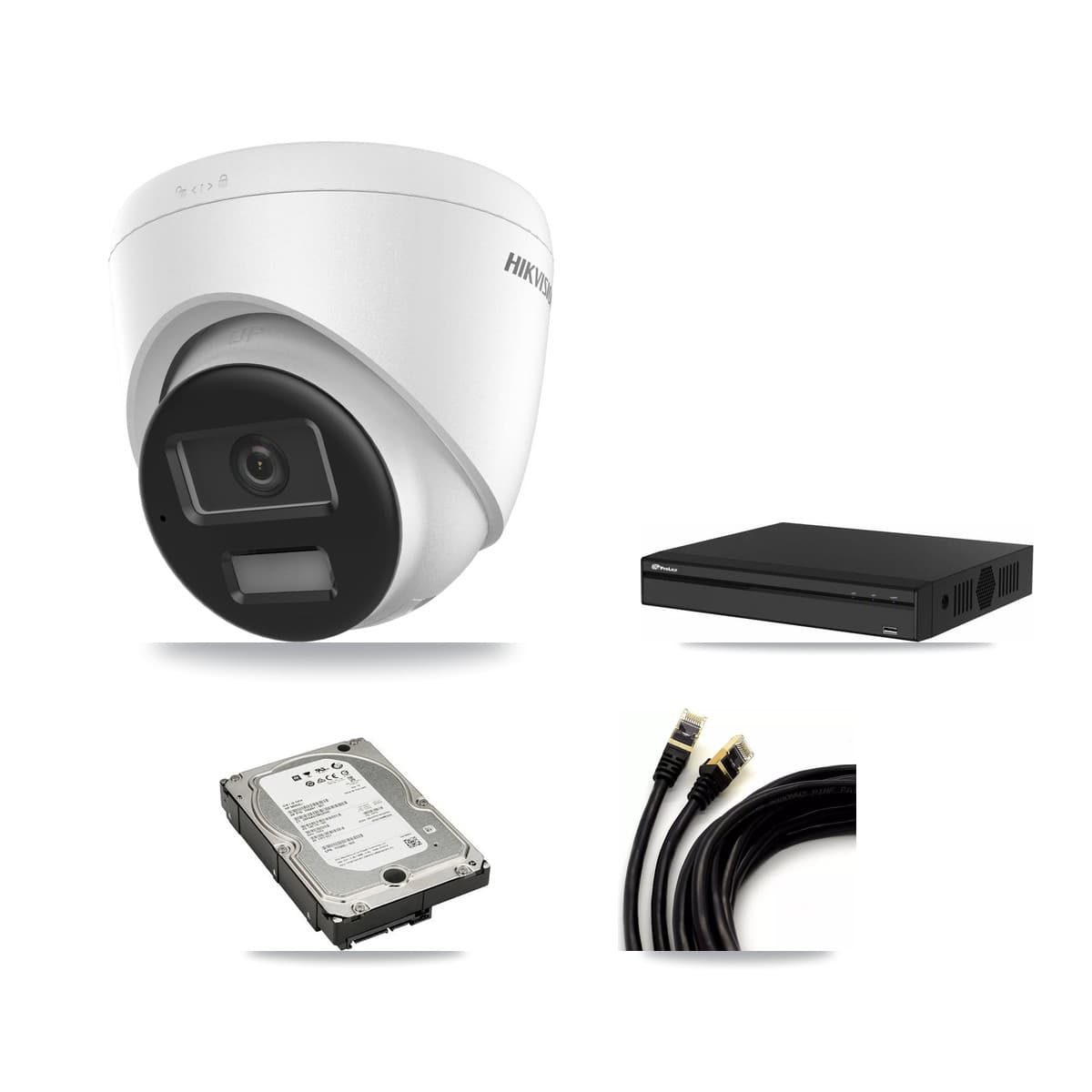 Hikvision & Prolux 4-Channel 4K CCTV Kit — 2 DS-2CD1383G2-LIUF/SL Turret Cameras + 5TB Recording (PXN-2104HS-4P-4K Recorder)