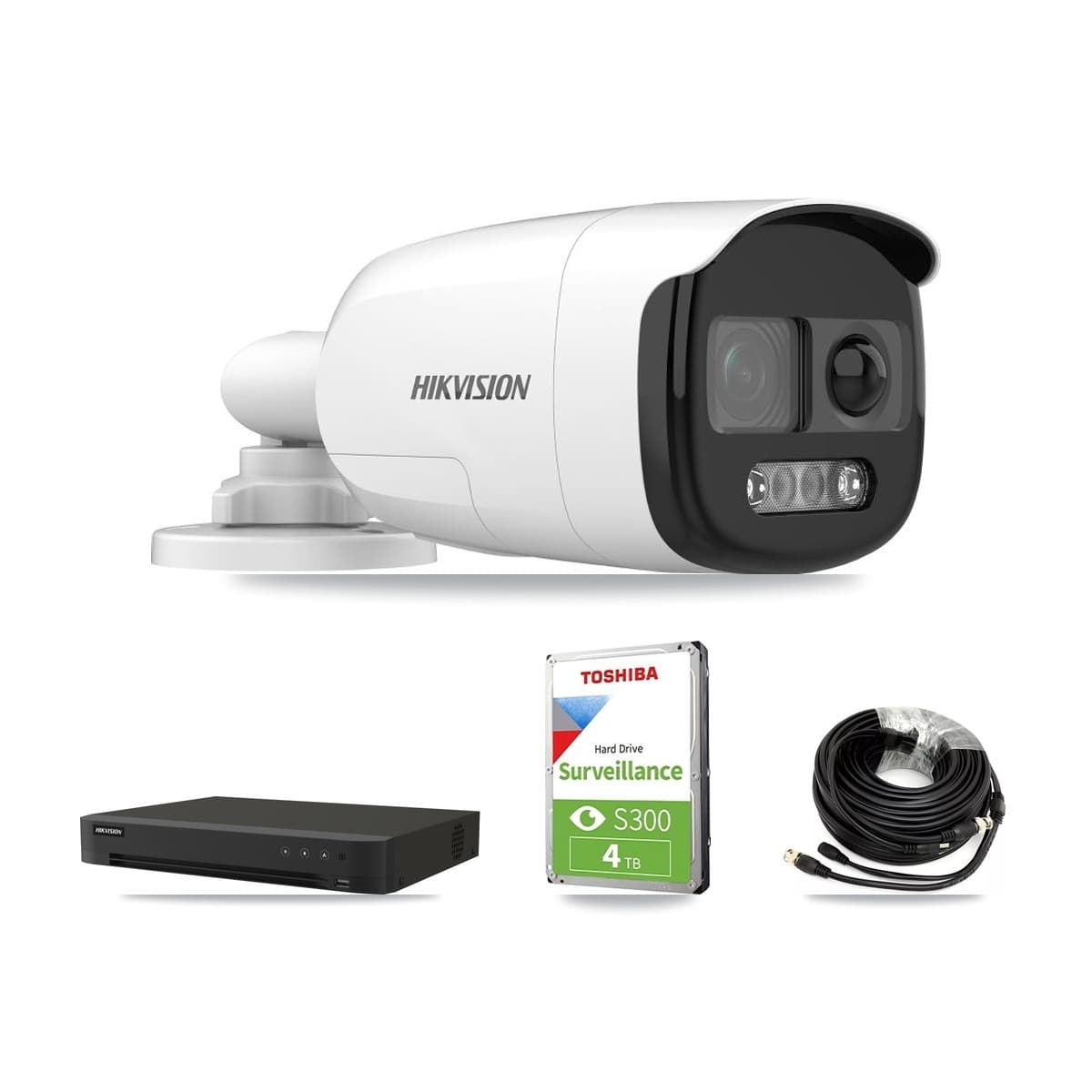 Hikvision 8-Channel 5MP CCTV Kit — 2 DS-2CE12KF3T-PIRXO Bullet Cameras + 4TB Recording (IDS-7208HUHI-M1/XT Recorder) - Image 1