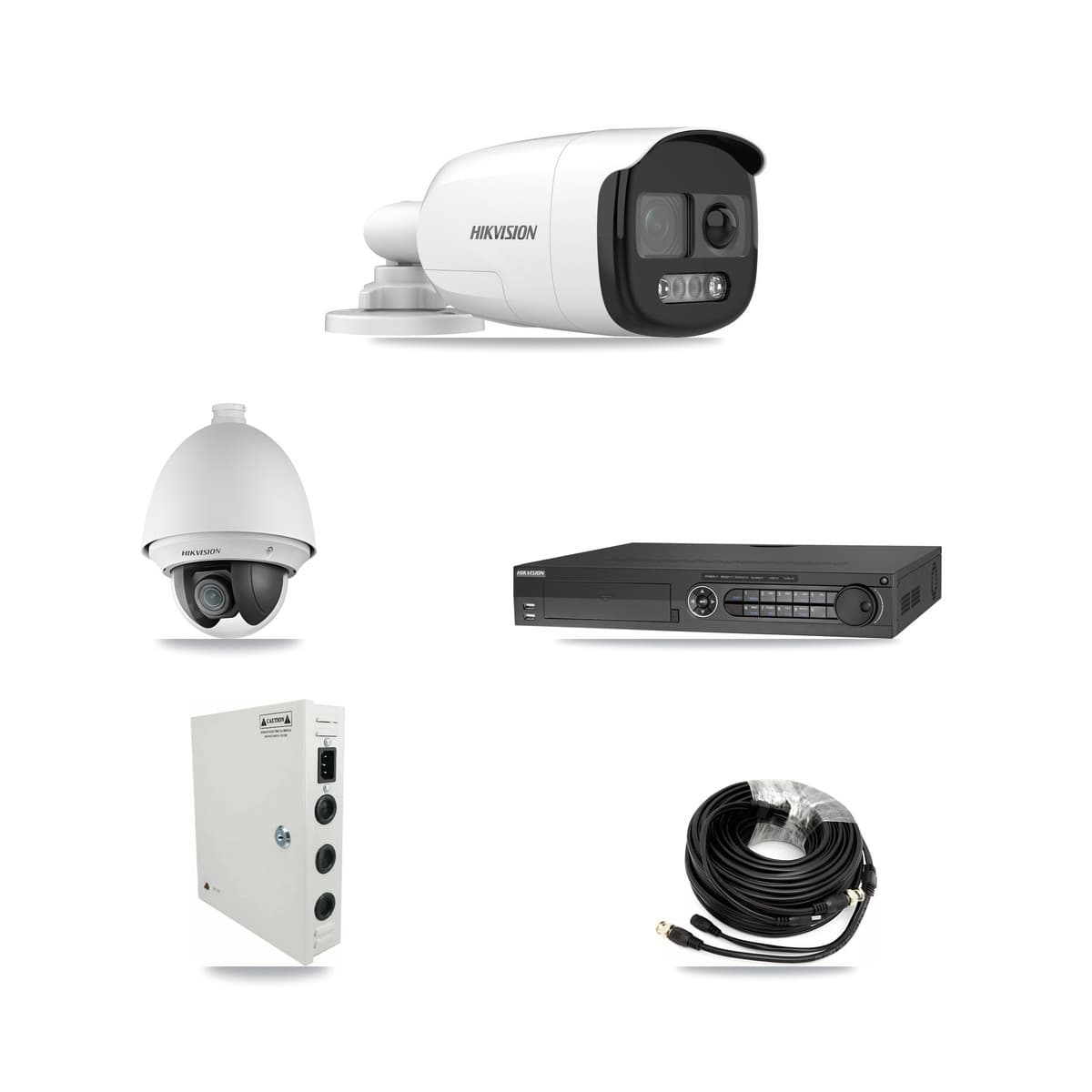 Hikvision 32-Channel 2MP – 5MP CCTV Kit — 9 DS-2AE4225T 2MP PTZ + 20 DS-2CE12KF3T 5MP Bullet Cameras + 4× 8TB Recording - Image 1