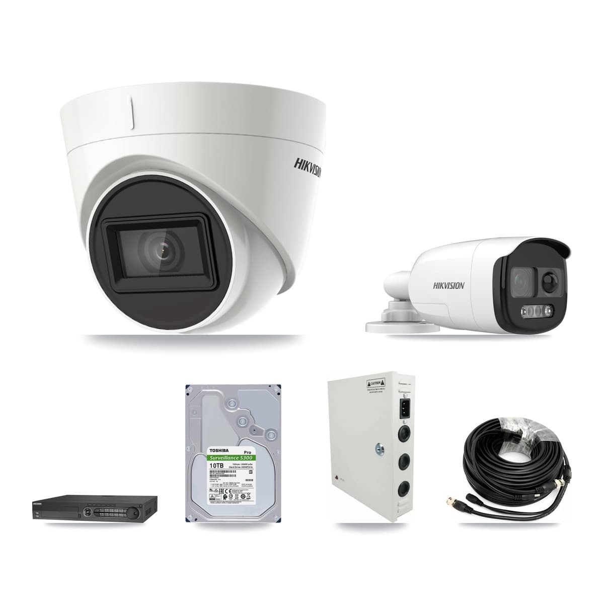 Hikvision 32-Channel 5MP – 4K CCTV Kit — 3 DS-2CE12KF3T 5MP Bullet + 6 DS-2CE78U1T 4K Turret Cameras + 2× 10TB Recording - Image 1