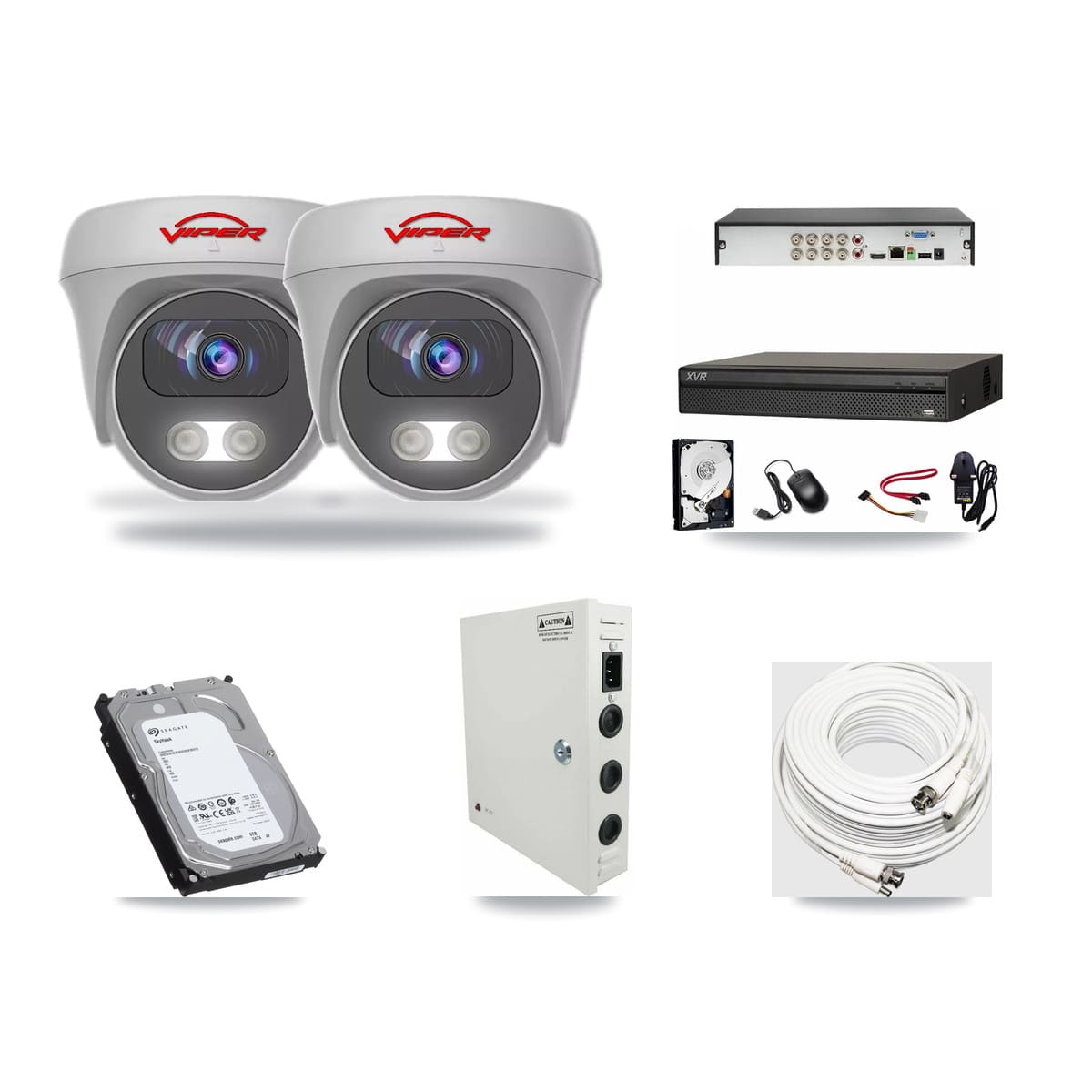 Dahua 8-channel CCTV kit: 2 cameras (2× 5MP Camera), 6TB hard drive