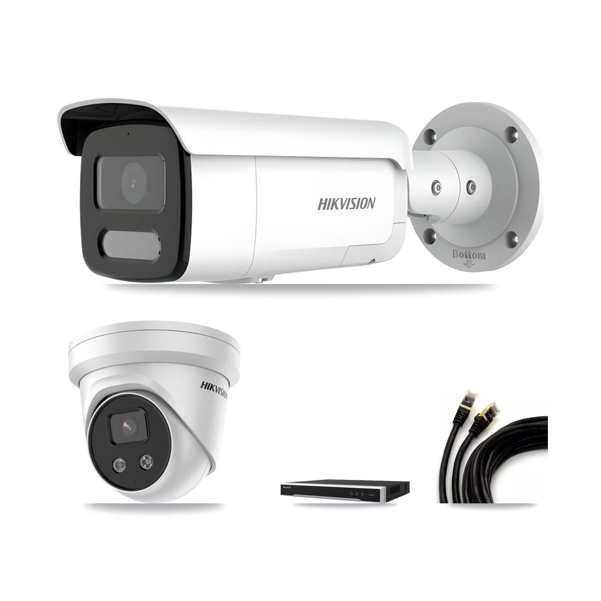 Hikvision 8-Channel 4MP – 5MP CCTV Kit — 4 4MP Bullet + 2 5MP Turret Cameras + 8TB Recording