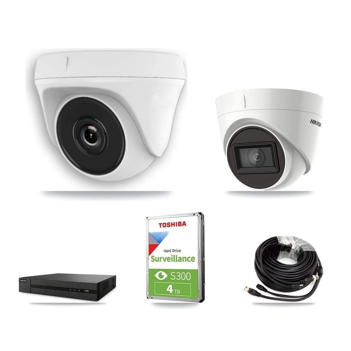 Hikvision 8-Channel 2MP – 4K CCTV Kit — 2 4K Turret + 4 2MP Dome Cameras + 4TB Recording
