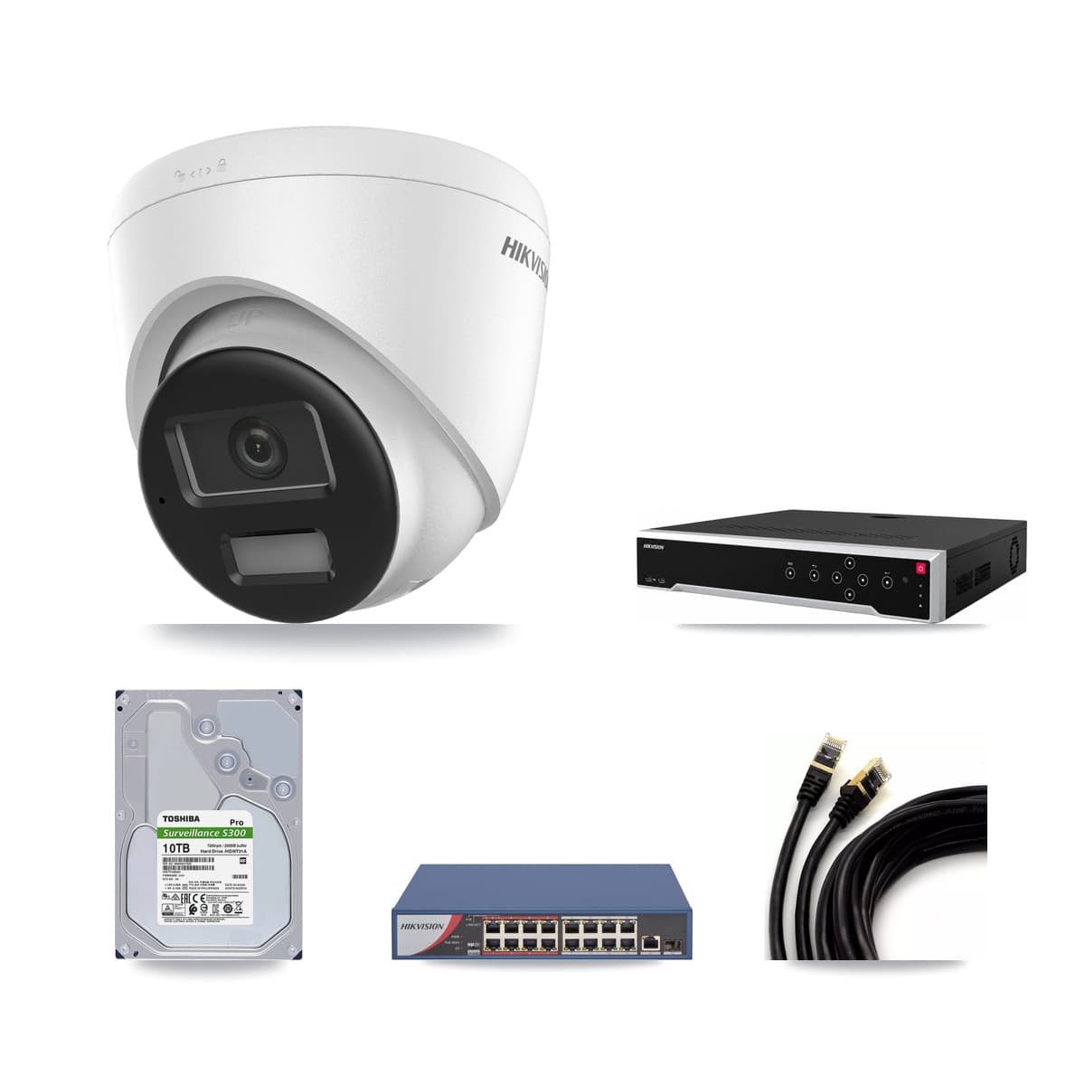 Hikvision 32-Channel 4K CCTV Kit — 25 DS-2CD1383G2-LIU Turret Cameras + 4× 10TB Recording (DS-7732NI-M4/24P Recorder) - Image 1
