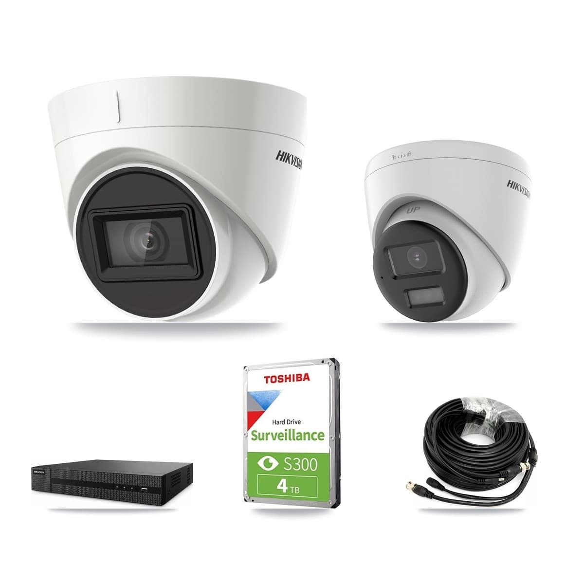 Hikvision 8-Channel 4K CCTV Kit — 1 DS-2CE78U0T + 3 DS-2CE78U1T Turret Cameras + 4TB Recording - Image 1